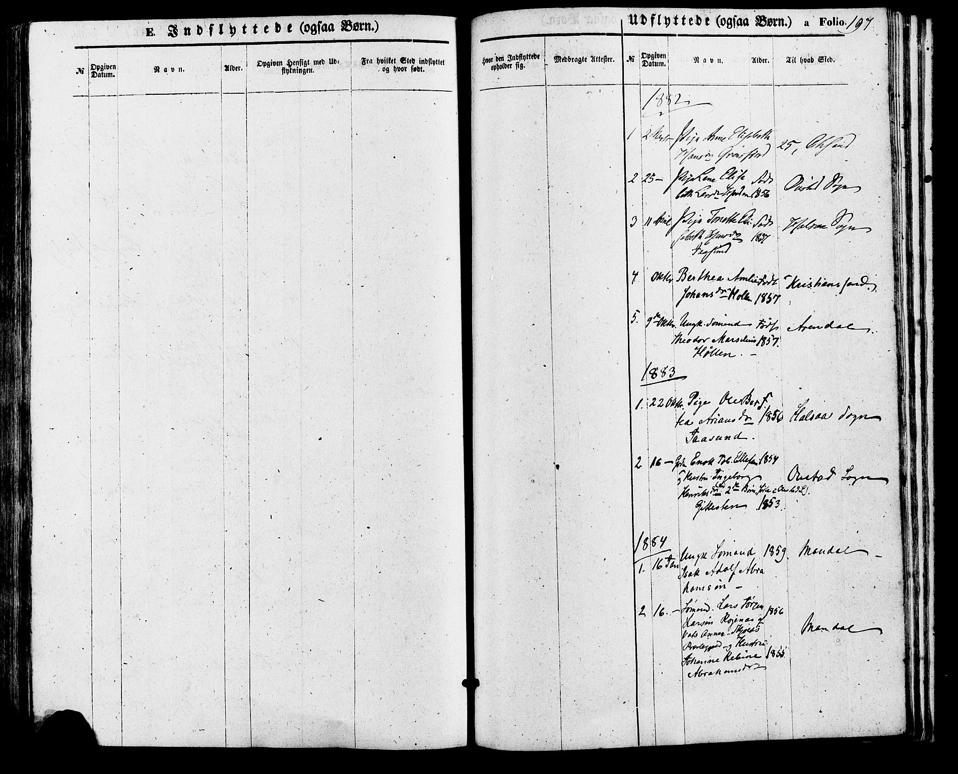 Sør-Audnedal sokneprestkontor, SAK/1111-0039/F/Fa/Faa/L0003: Parish register (official) no. A 3, 1868-1883, p. 197