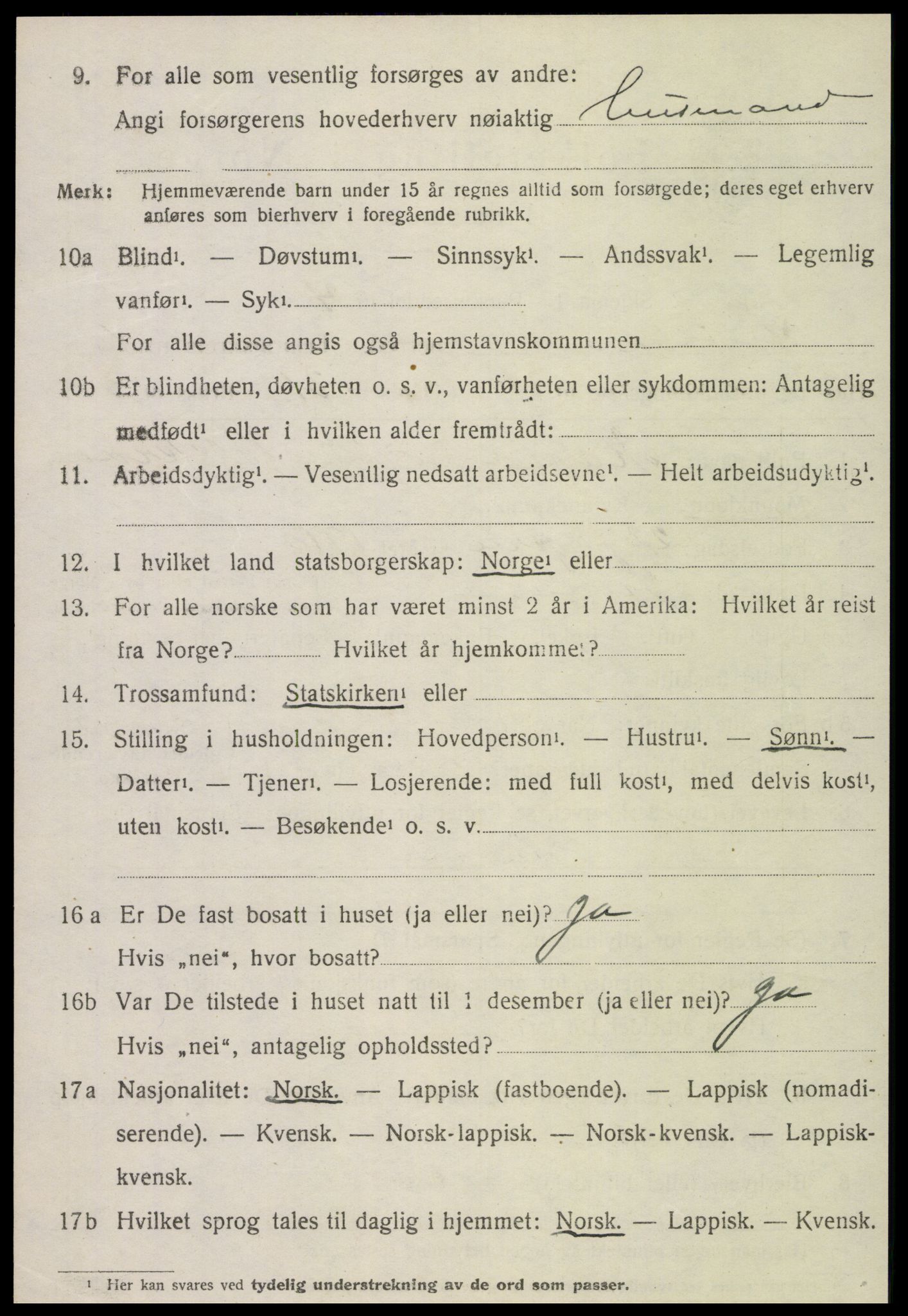 SAT, 1920 census for Snåsa, 1920, p. 2921