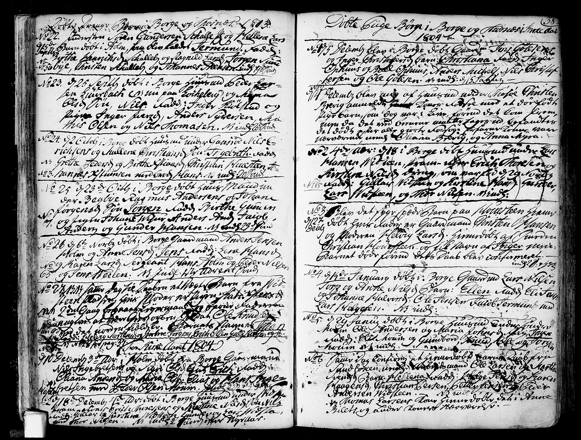 Borge prestekontor Kirkebøker, SAO/A-10903/F/Fa/L0002: Parish register (official) no. I 2, 1791-1817, p. 38