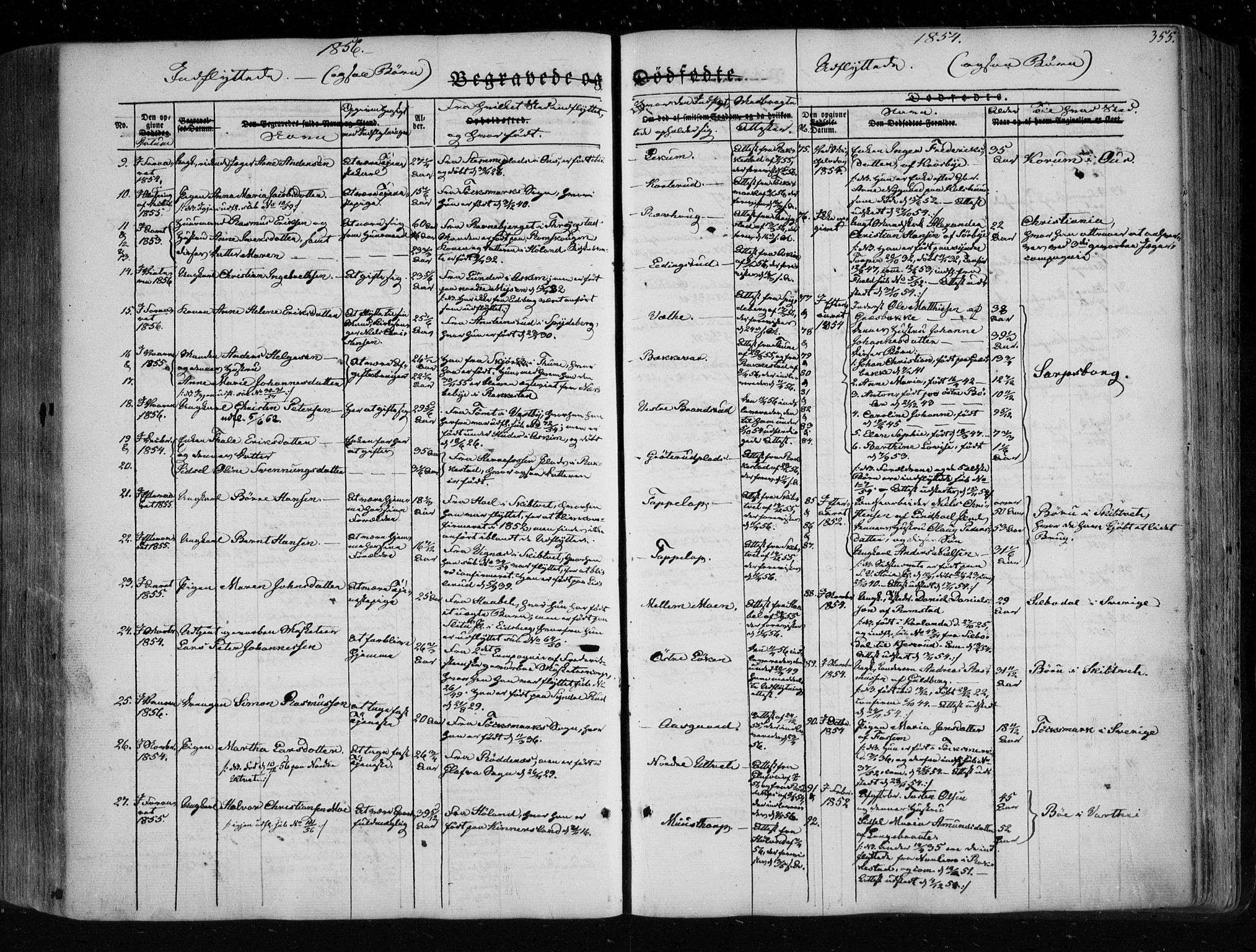 Eidsberg prestekontor Kirkebøker, SAO/A-10905/F/Fa/L0009: Parish register (official) no. I 9, 1849-1856, p. 355