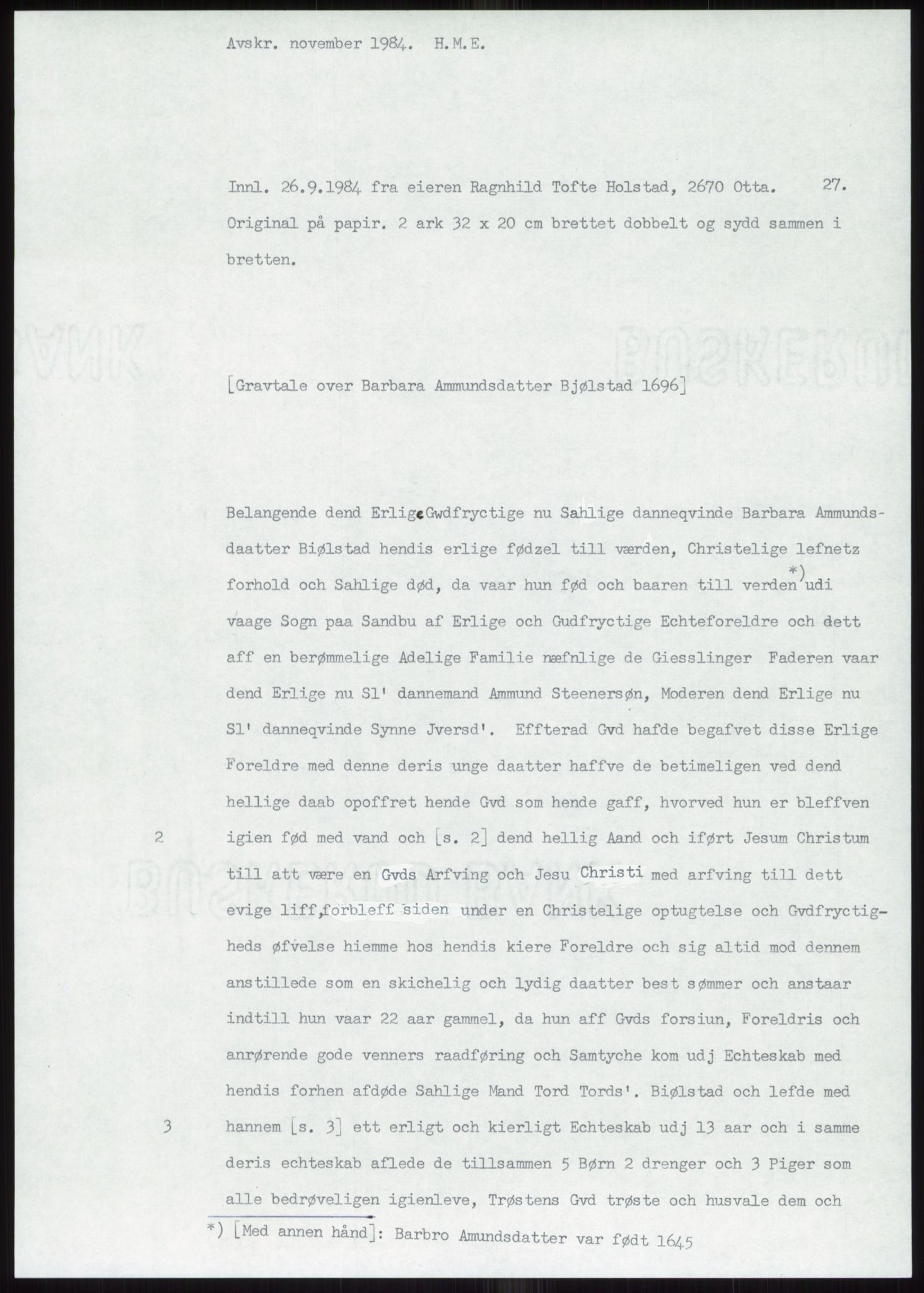 Samlinger til kildeutgivelse, Diplomavskriftsamlingen, AV/RA-EA-4053/H/Ha, p. 329