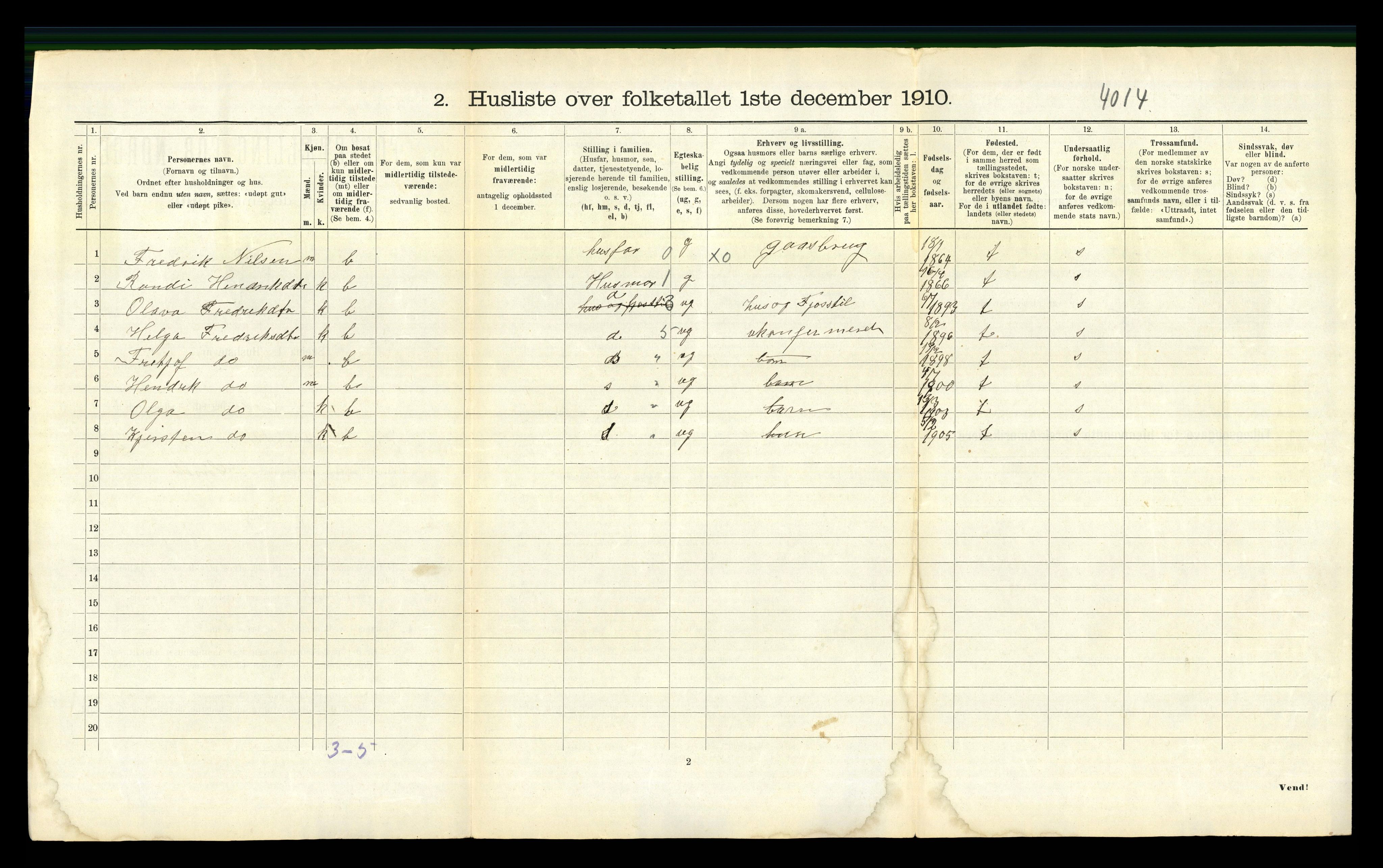 RA, 1910 census for Eide, 1910, p. 106