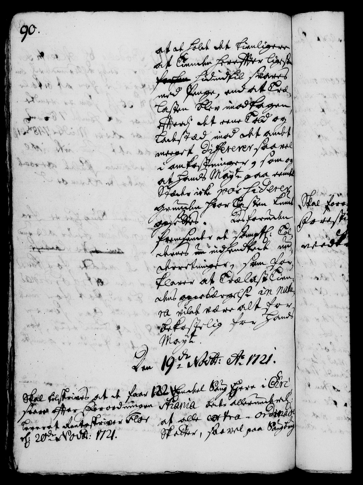 Rentekammeret, Kammerkanselliet, RA/EA-3111/G/Gh/Gha/L0005: Norsk ekstraktmemorialprotokoll (merket RK 53.50), 1721-1723, p. 90