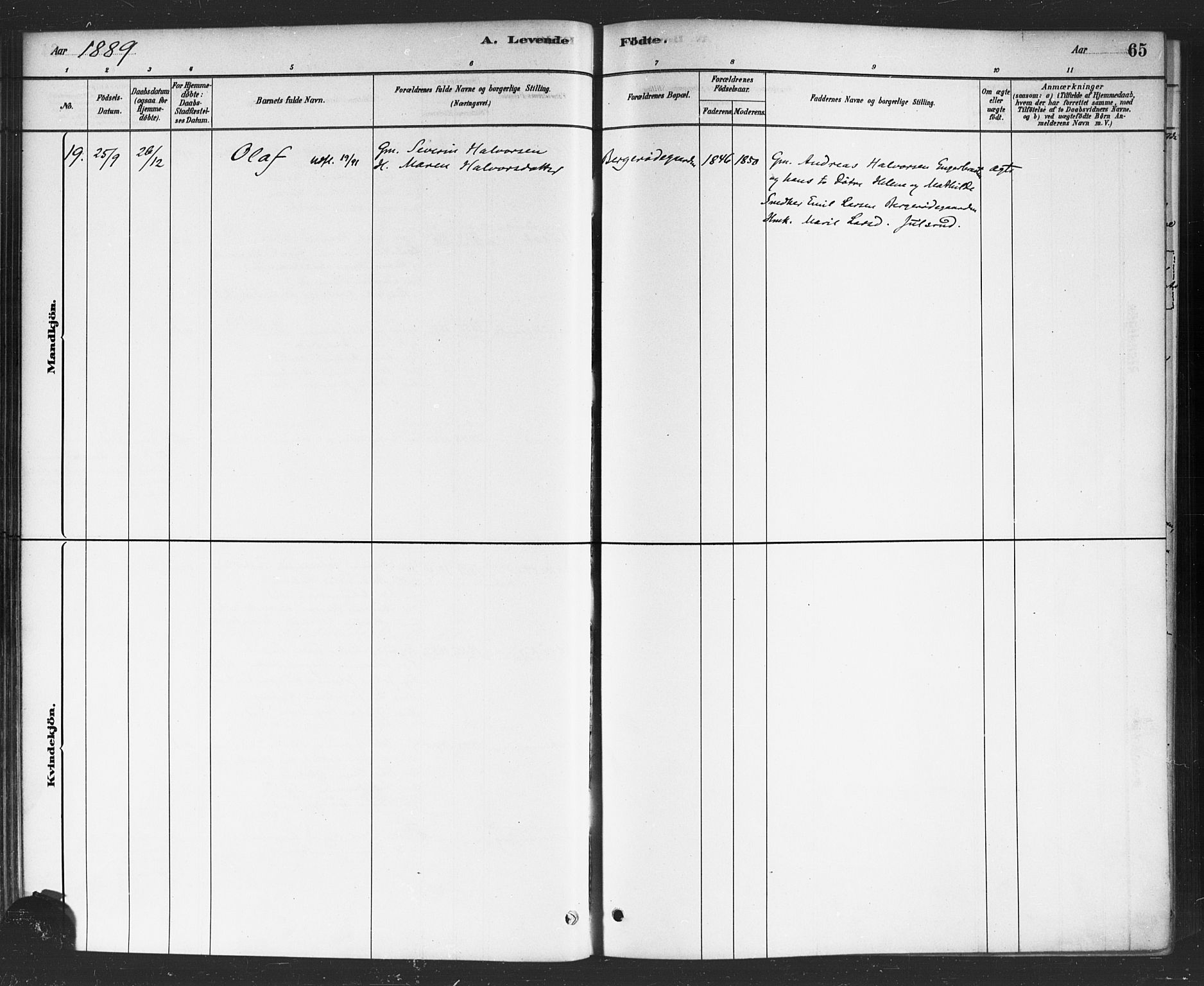 Rødenes prestekontor Kirkebøker, AV/SAO-A-2005/F/Fa/L0009: Parish register (official) no. I 9, 1880-1889, p. 65