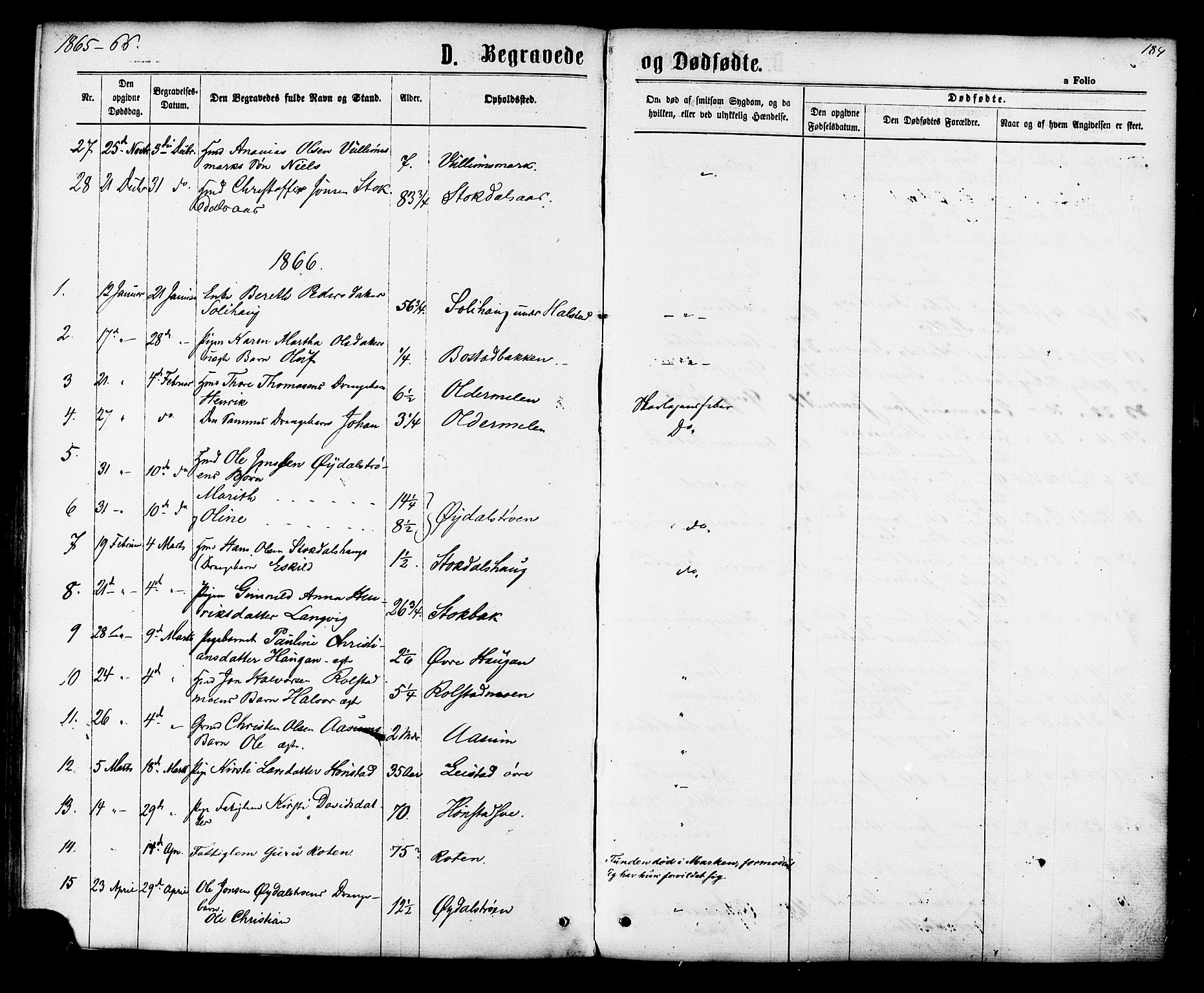 Ministerialprotokoller, klokkerbøker og fødselsregistre - Sør-Trøndelag, SAT/A-1456/616/L0409: Parish register (official) no. 616A06, 1865-1877, p. 184