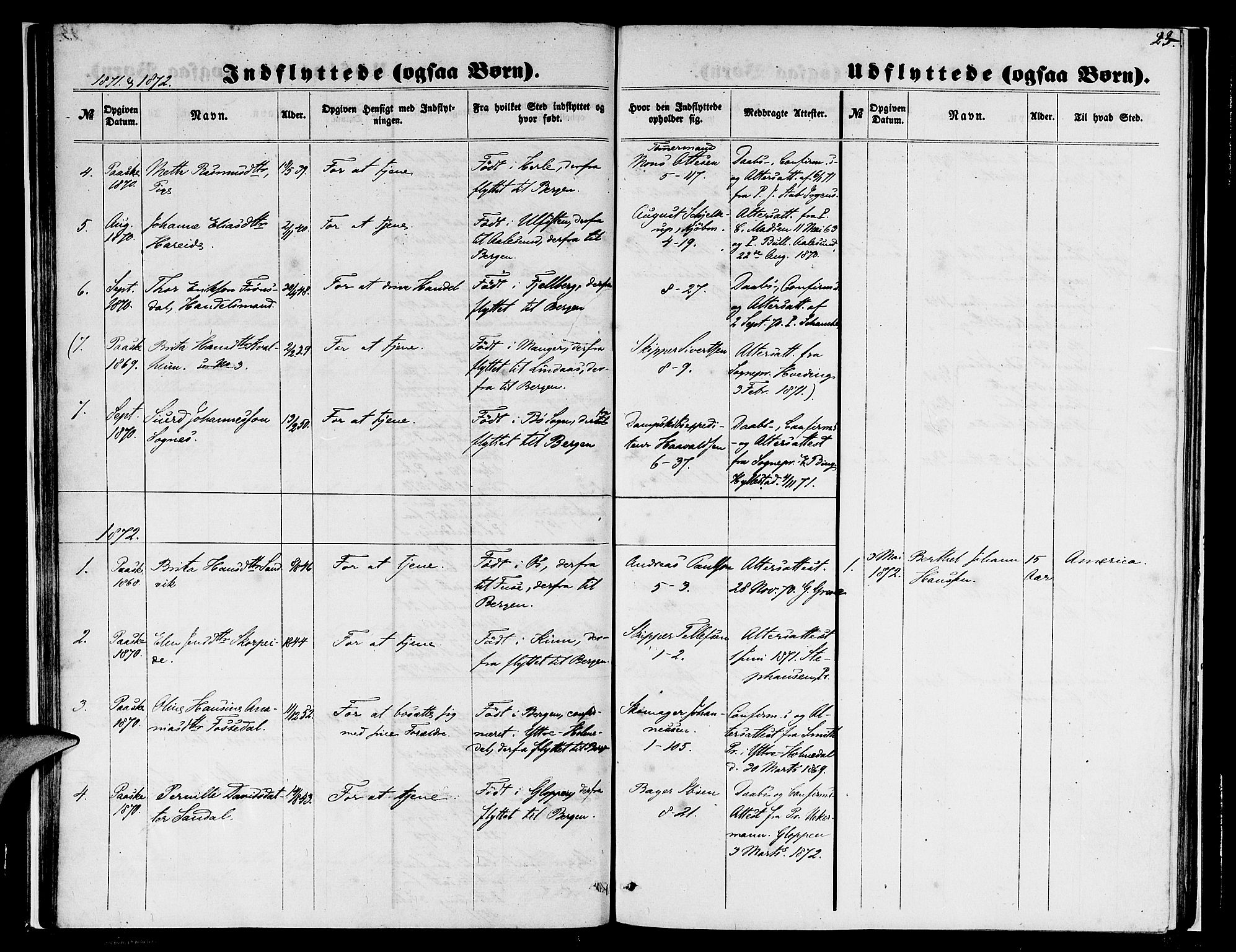 Nykirken Sokneprestembete, SAB/A-77101/H/Hab: Parish register (copy) no. F 2, 1859-1886, p. 23