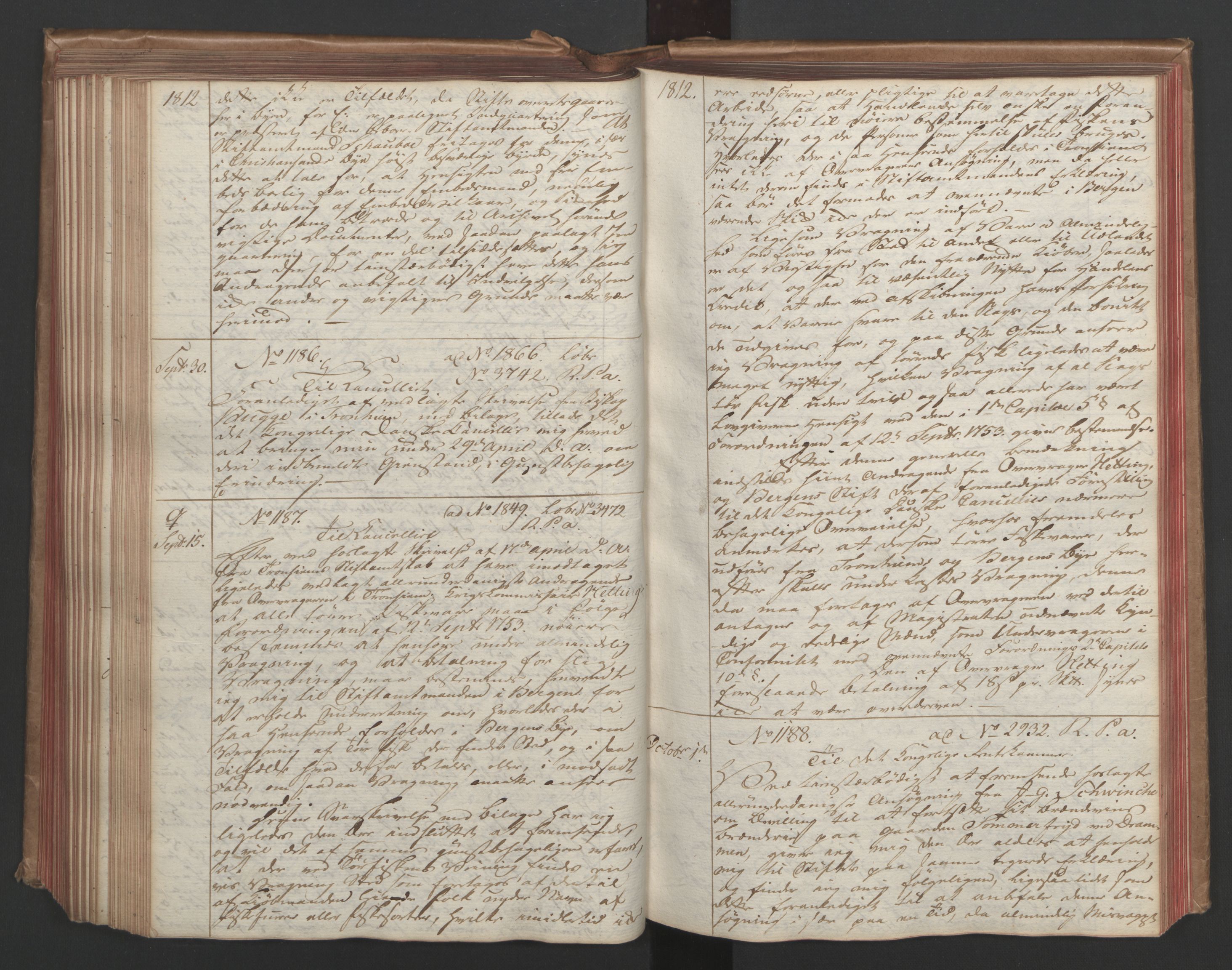 Stattholderembetet 1810-1814, 1. kontor (Kontor A), AV/RA-EA-2872/Ba/L0002: Kollegial korrespondanseprotokoll, 1811-1813, p. 250