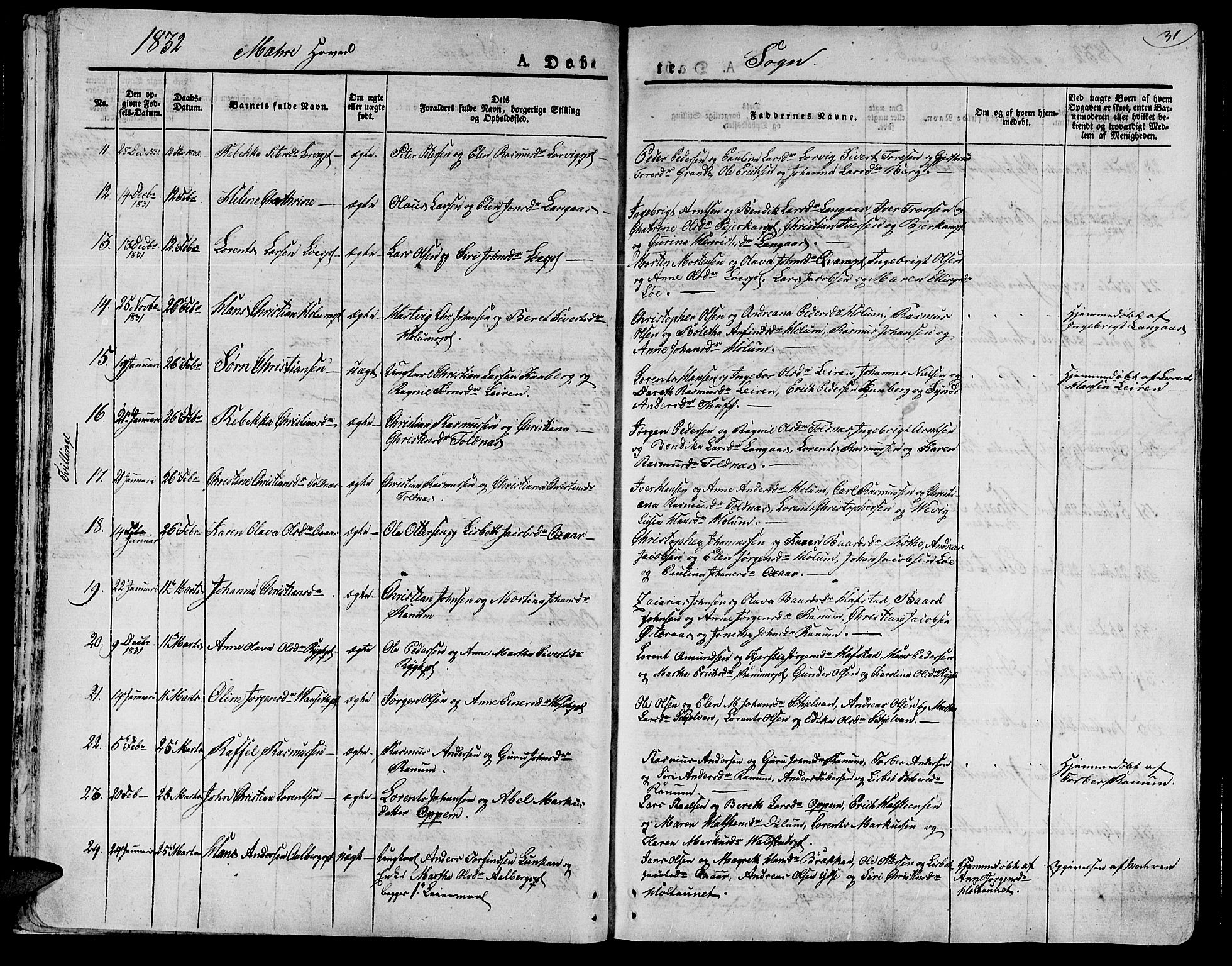 Ministerialprotokoller, klokkerbøker og fødselsregistre - Nord-Trøndelag, AV/SAT-A-1458/735/L0336: Parish register (official) no. 735A05 /1, 1825-1835, p. 31