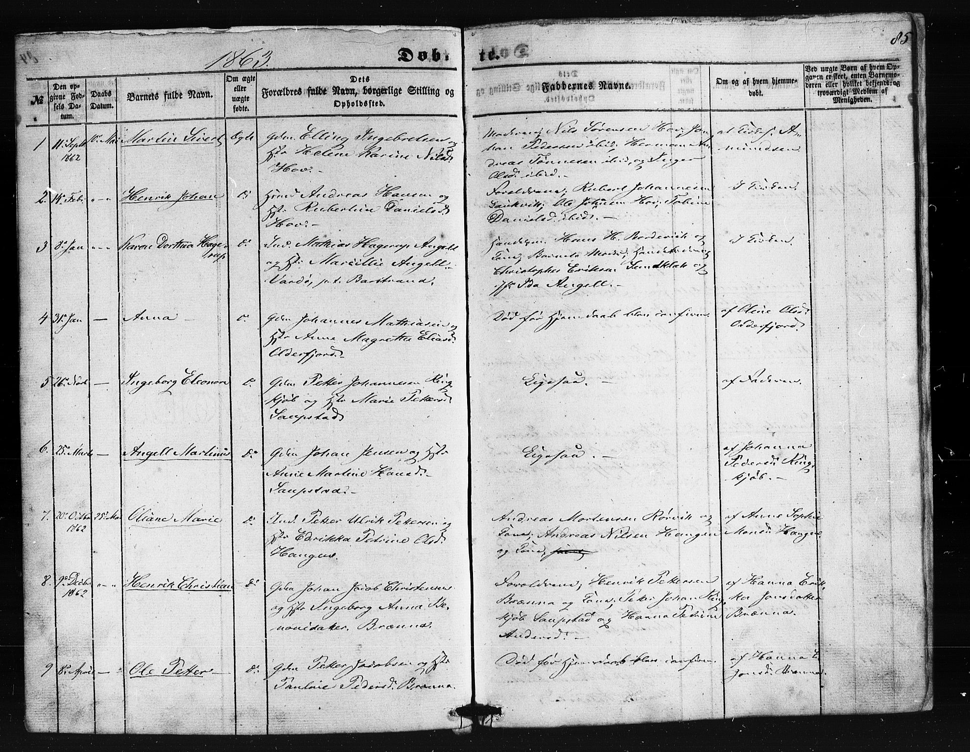 Ministerialprotokoller, klokkerbøker og fødselsregistre - Nordland, SAT/A-1459/876/L1095: Parish register (official) no. 876A01, 1863-1885, p. 85