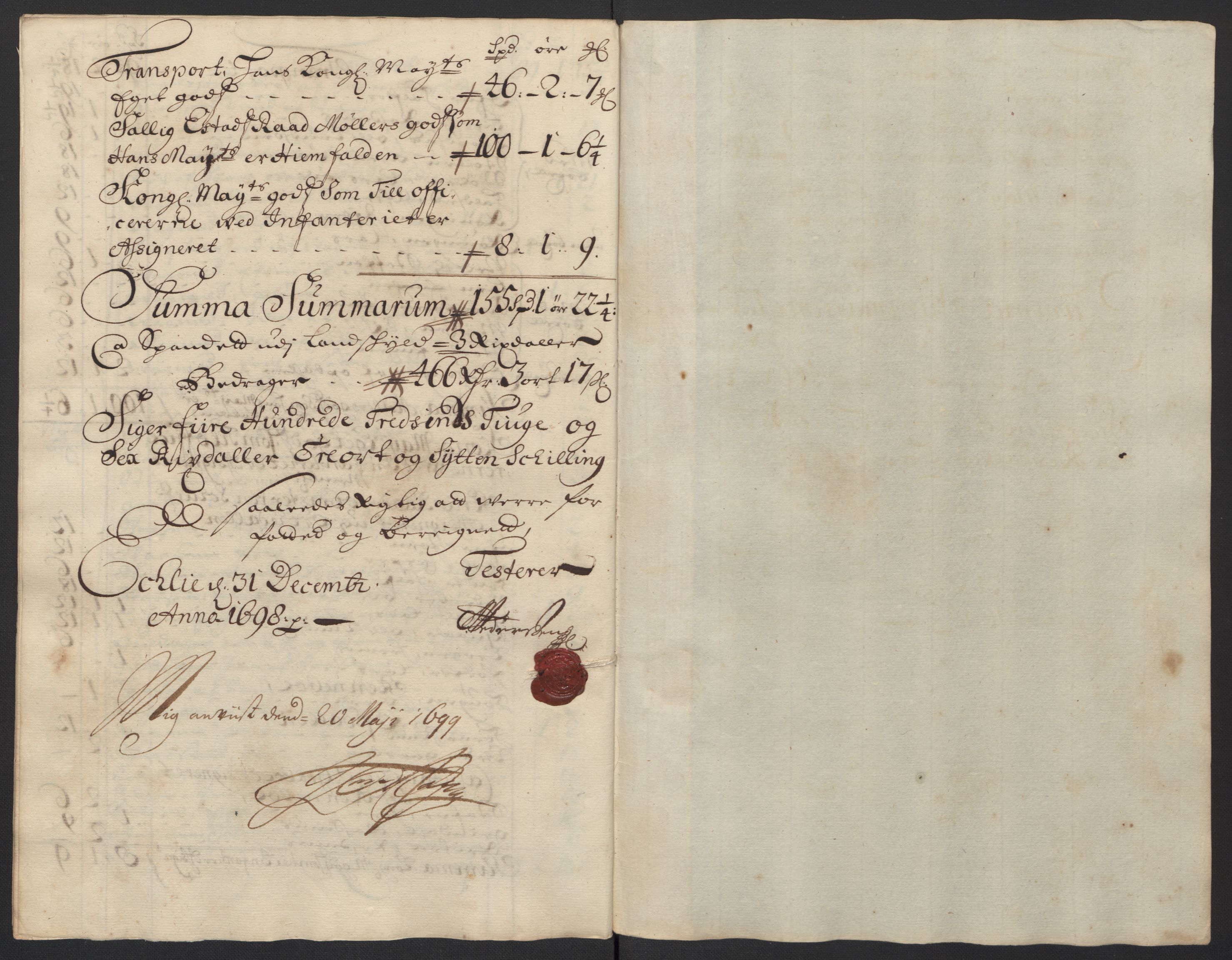 Rentekammeret inntil 1814, Reviderte regnskaper, Fogderegnskap, RA/EA-4092/R60/L3948: Fogderegnskap Orkdal og Gauldal, 1698, p. 166