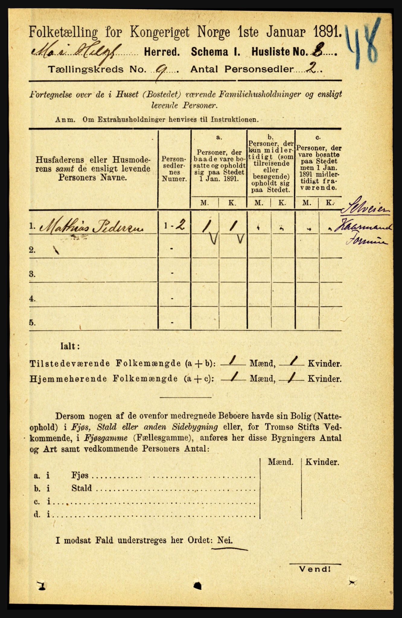 RA, 1891 census for 1833 Mo, 1891, p. 3570