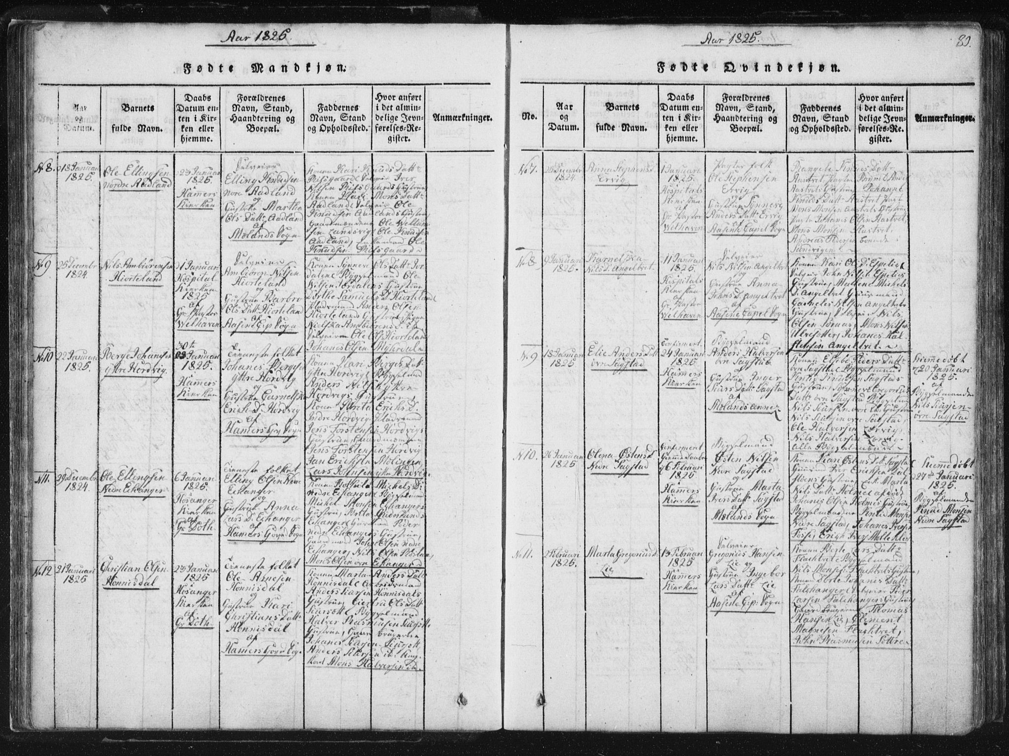 Hamre sokneprestembete, SAB/A-75501/H/Ha/Haa/Haaa/L0010: Parish register (official) no. A 10, 1816-1826, p. 80