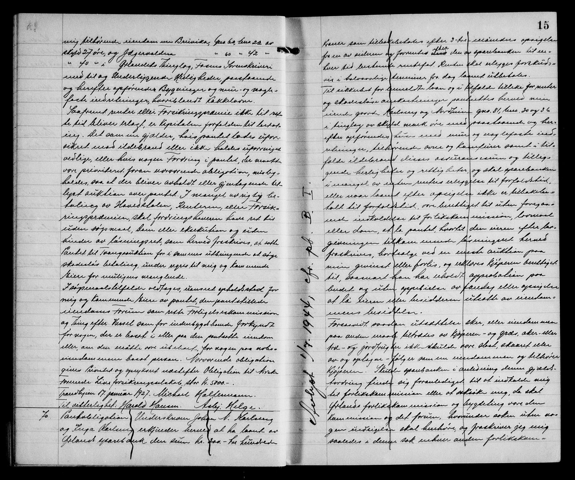 Fosen sorenskriveri, AV/SAT-A-1107/1/2/2C/L0064: Mortgage book no. 55, 1927-1930, p. 15
