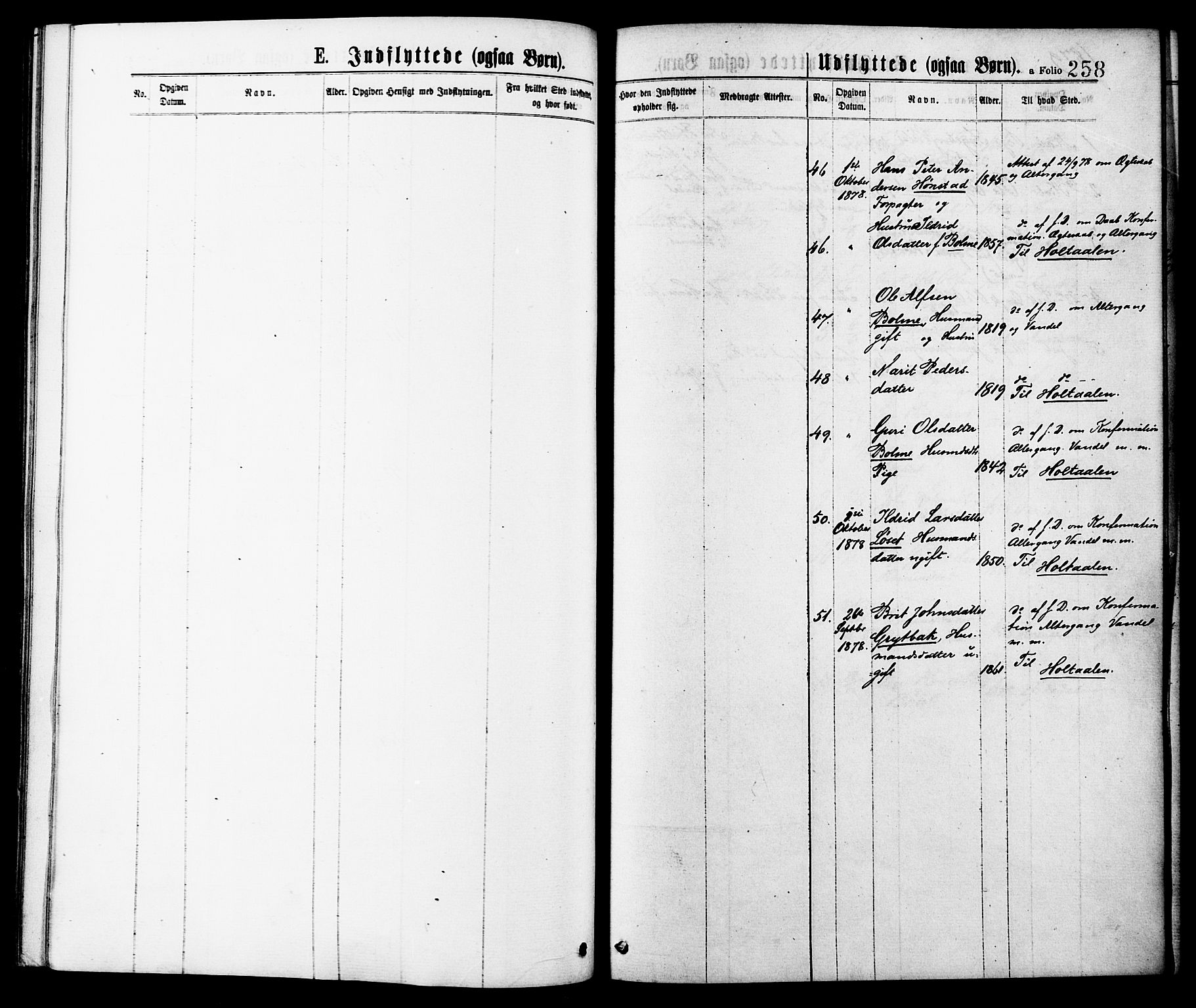 Ministerialprotokoller, klokkerbøker og fødselsregistre - Møre og Romsdal, SAT/A-1454/598/L1068: Parish register (official) no. 598A02, 1872-1881, p. 258