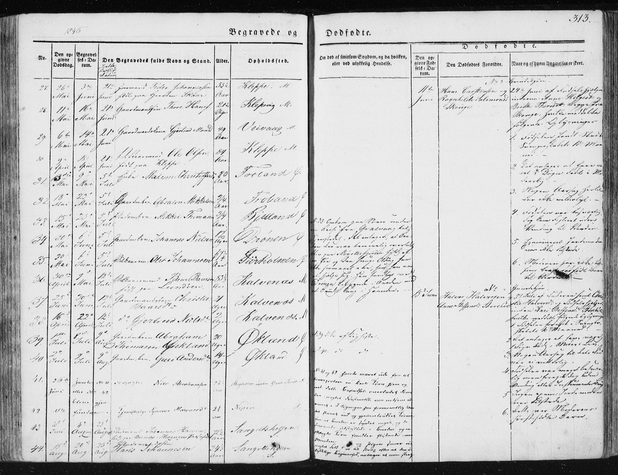 Sund sokneprestembete, AV/SAB-A-99930: Parish register (official) no. A 13, 1835-1849, p. 313