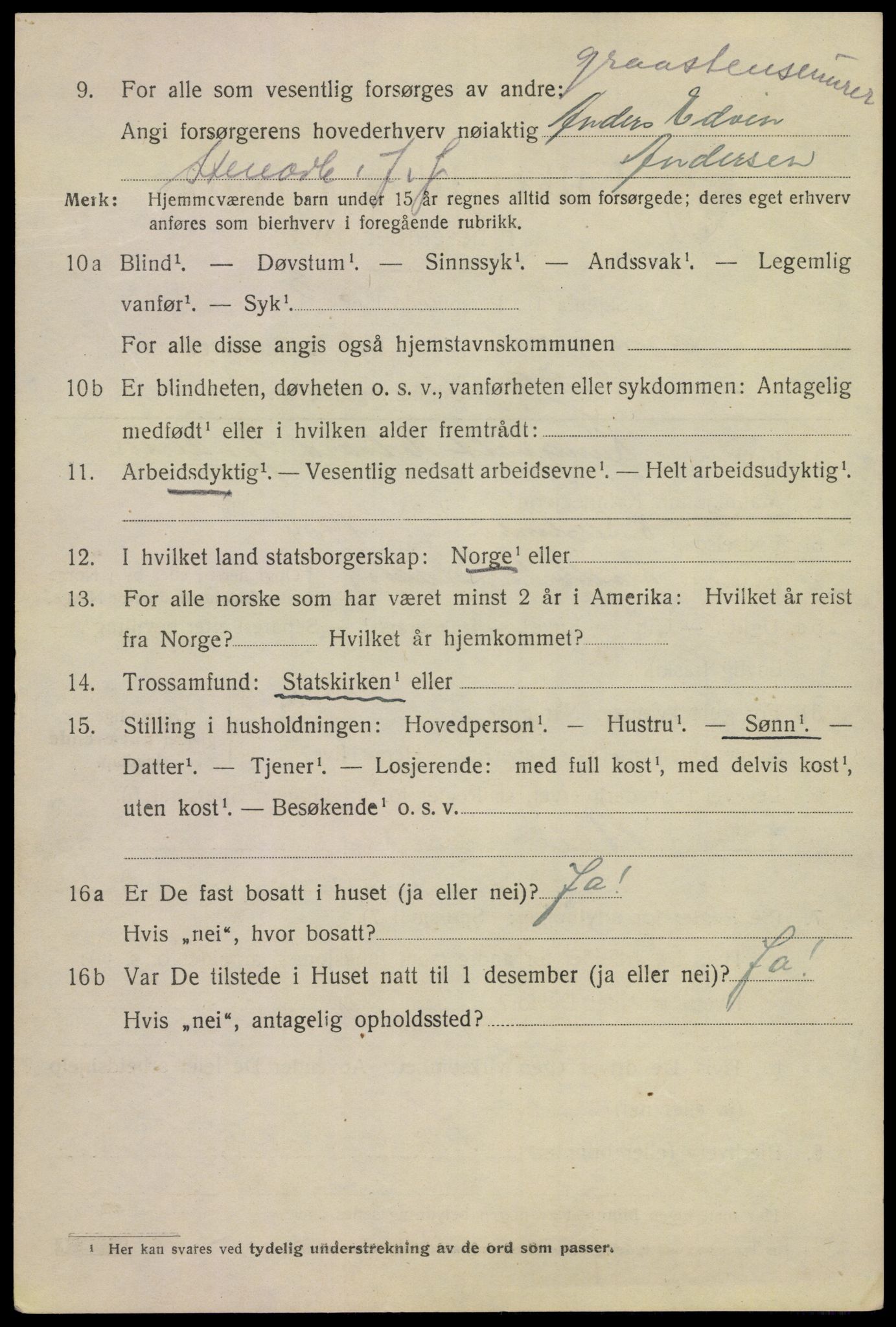 SAKO, 1920 census for Kragerø, 1920, p. 5820
