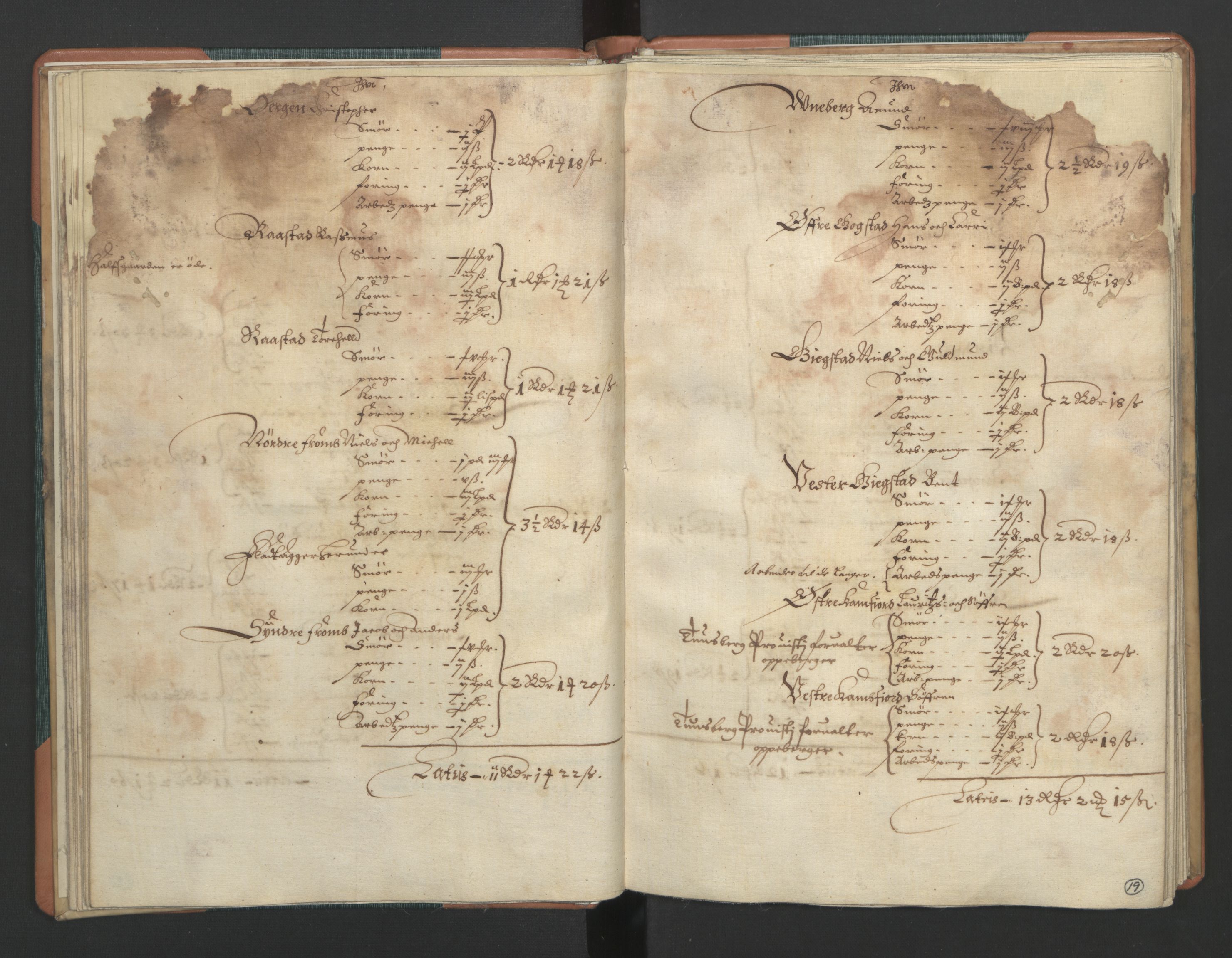 Rentekammeret inntil 1814, Realistisk ordnet avdeling, AV/RA-EA-4070/L/L0015/0002: Tønsberg lagdømme. Brunla len: / Brunla len. Kronens jordebok, 1661, p. 18b-19a