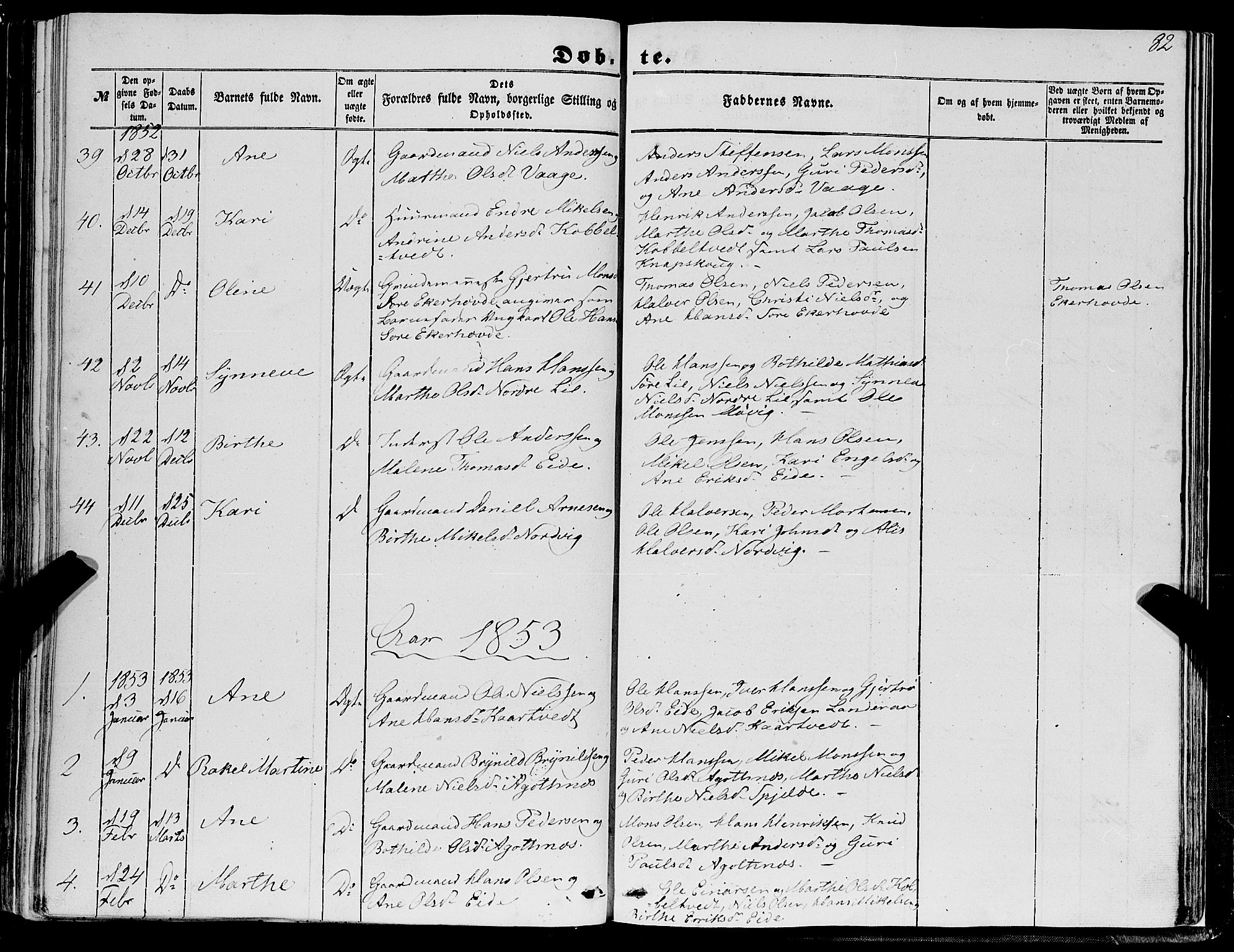 Fjell sokneprestembete, SAB/A-75301/H/Haa: Parish register (official) no. A 2, 1847-1864, p. 82