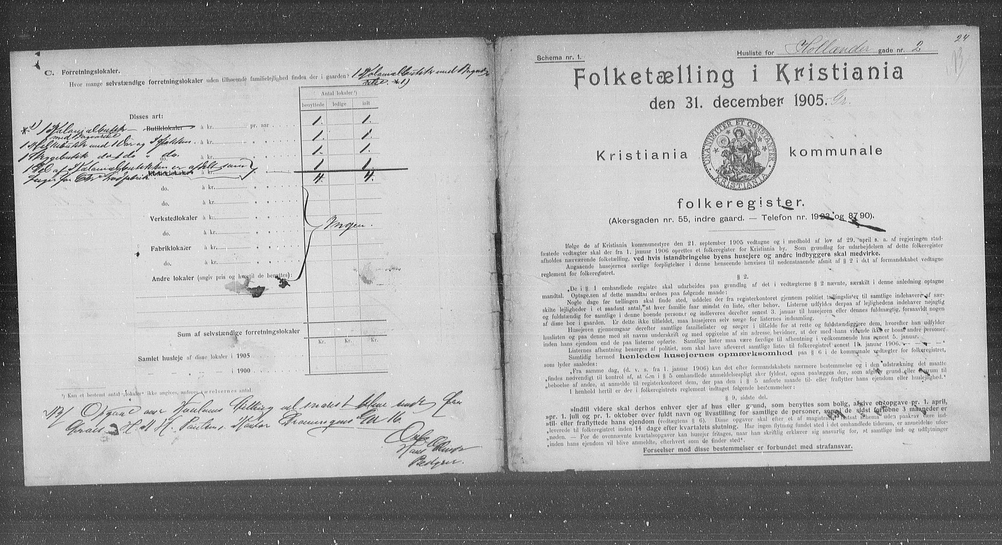 OBA, Municipal Census 1905 for Kristiania, 1905, p. 21115