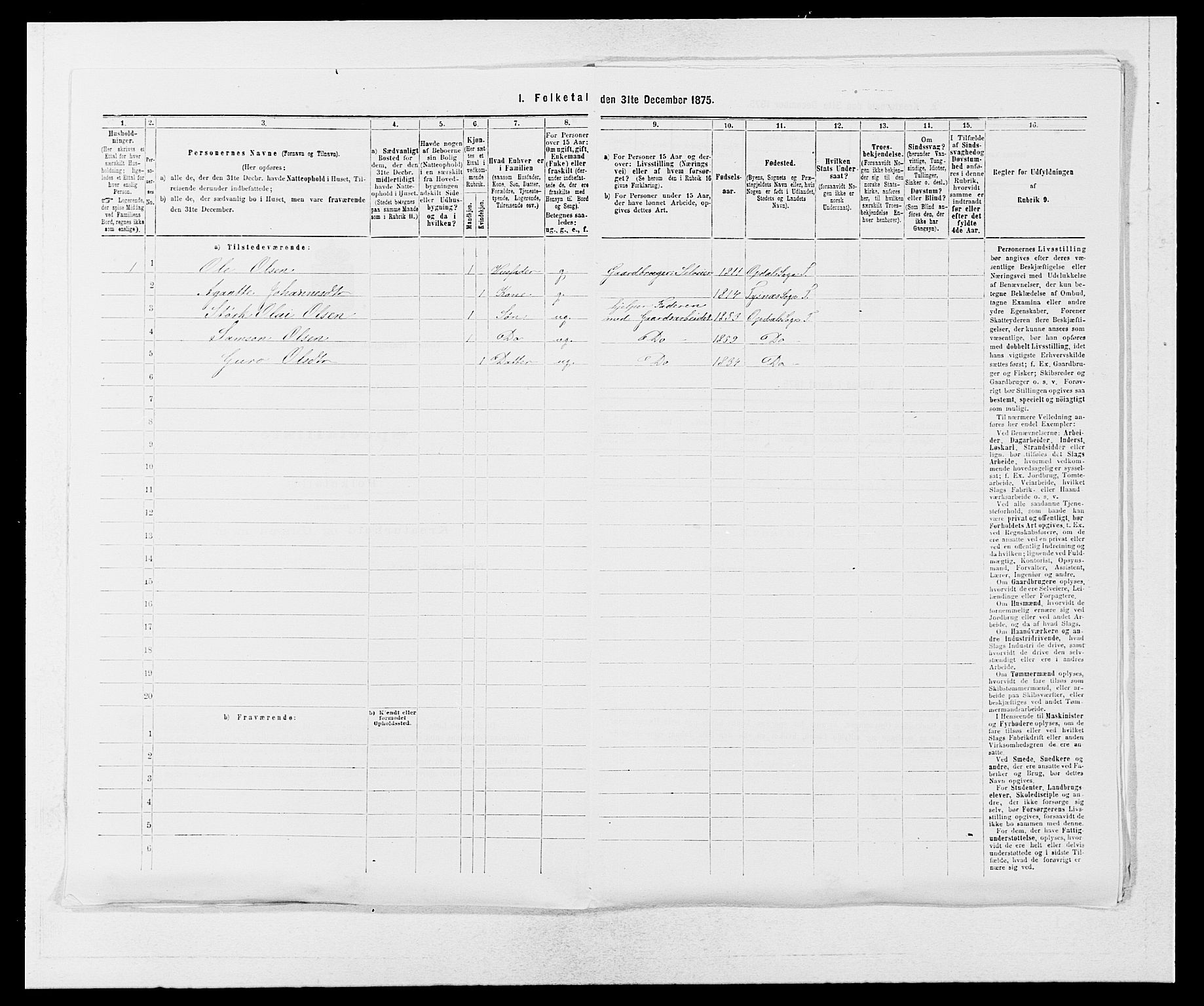 SAB, 1875 census for 1223P Tysnes, 1875, p. 551