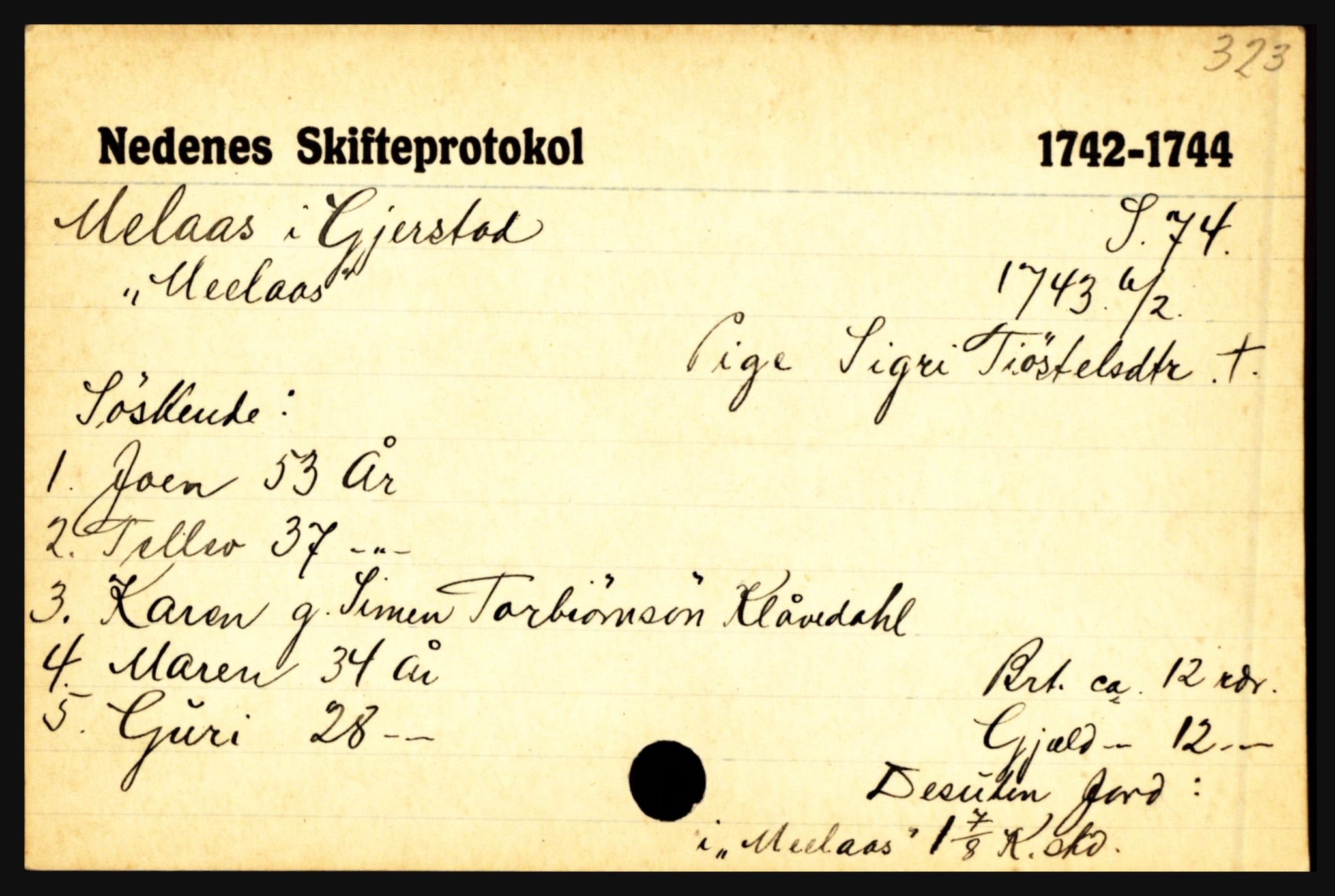 Nedenes sorenskriveri før 1824, AV/SAK-1221-0007/H, p. 19453