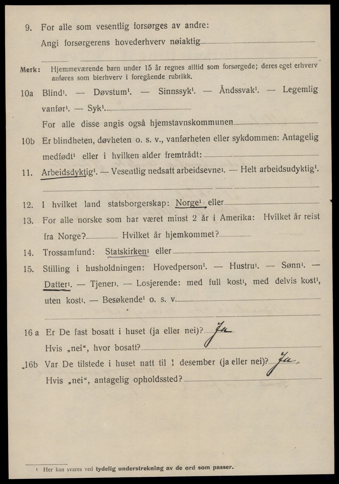 SAT, 1920 census for Ulstein, 1920, p. 701