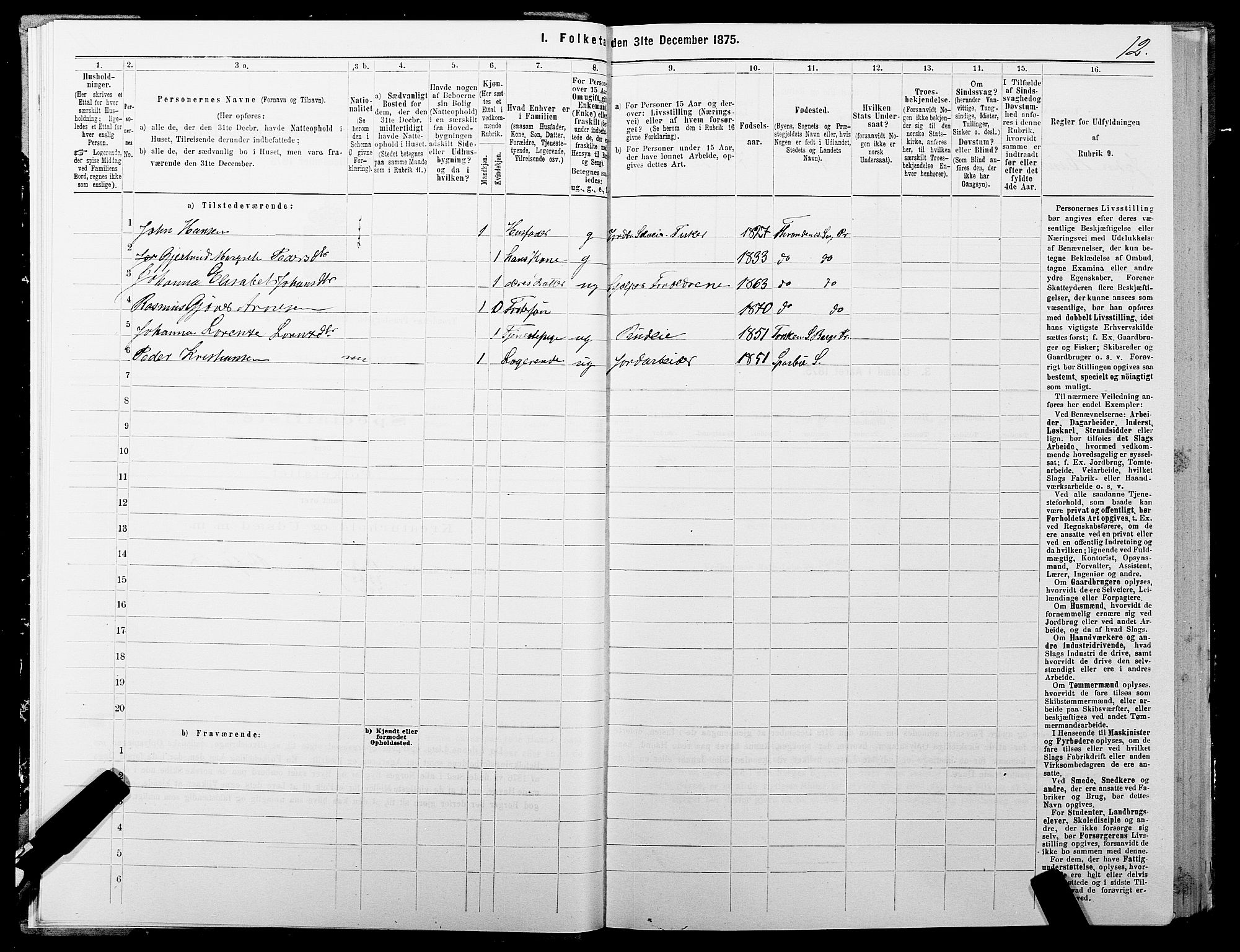 SATØ, 1875 census for 1914P Trondenes, 1875, p. 6012