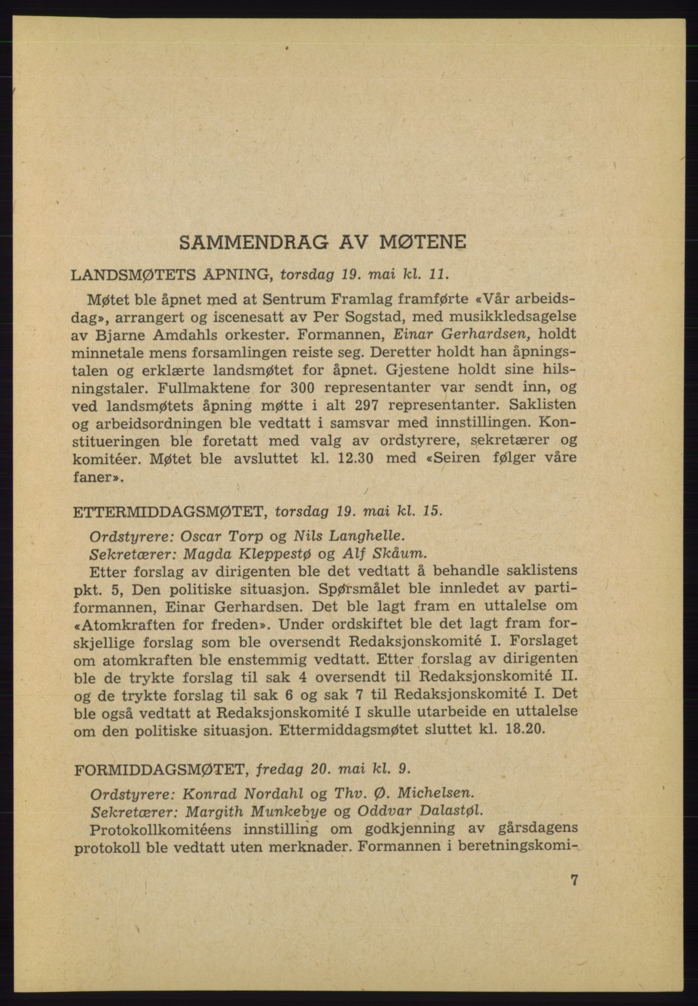 Det norske Arbeiderparti - publikasjoner, AAB/-/-/-: Protokoll over forhandlingene på det 35. ordinære landsmøte 19.-21. mars 1955 i Oslo, 1955, p. 7