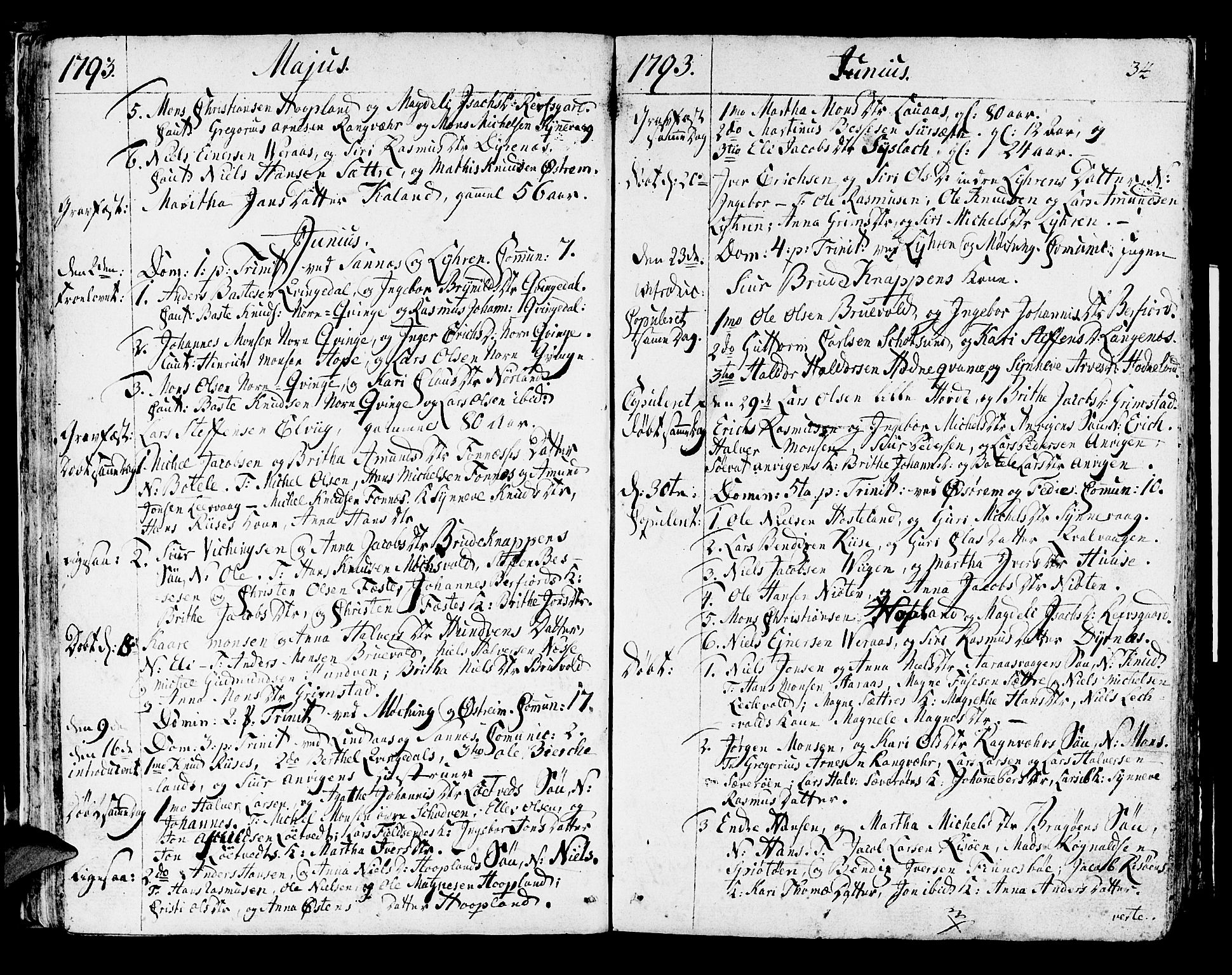 Lindås Sokneprestembete, AV/SAB-A-76701/H/Haa/Haaa/L0005: Parish register (official) no. A 5, 1791-1813, p. 34