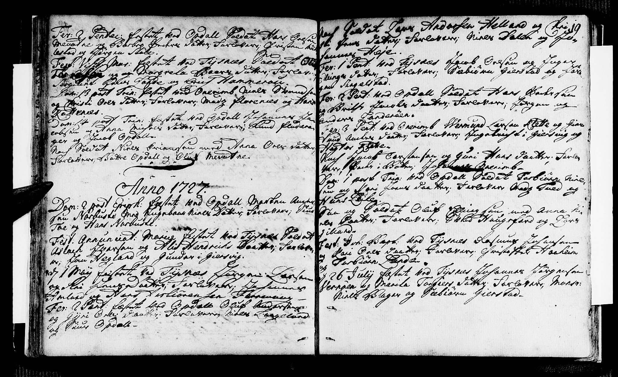 Tysnes sokneprestembete, SAB/A-78601/H/Haa: Parish register (official) no. A 1, 1723-1731, p. 19