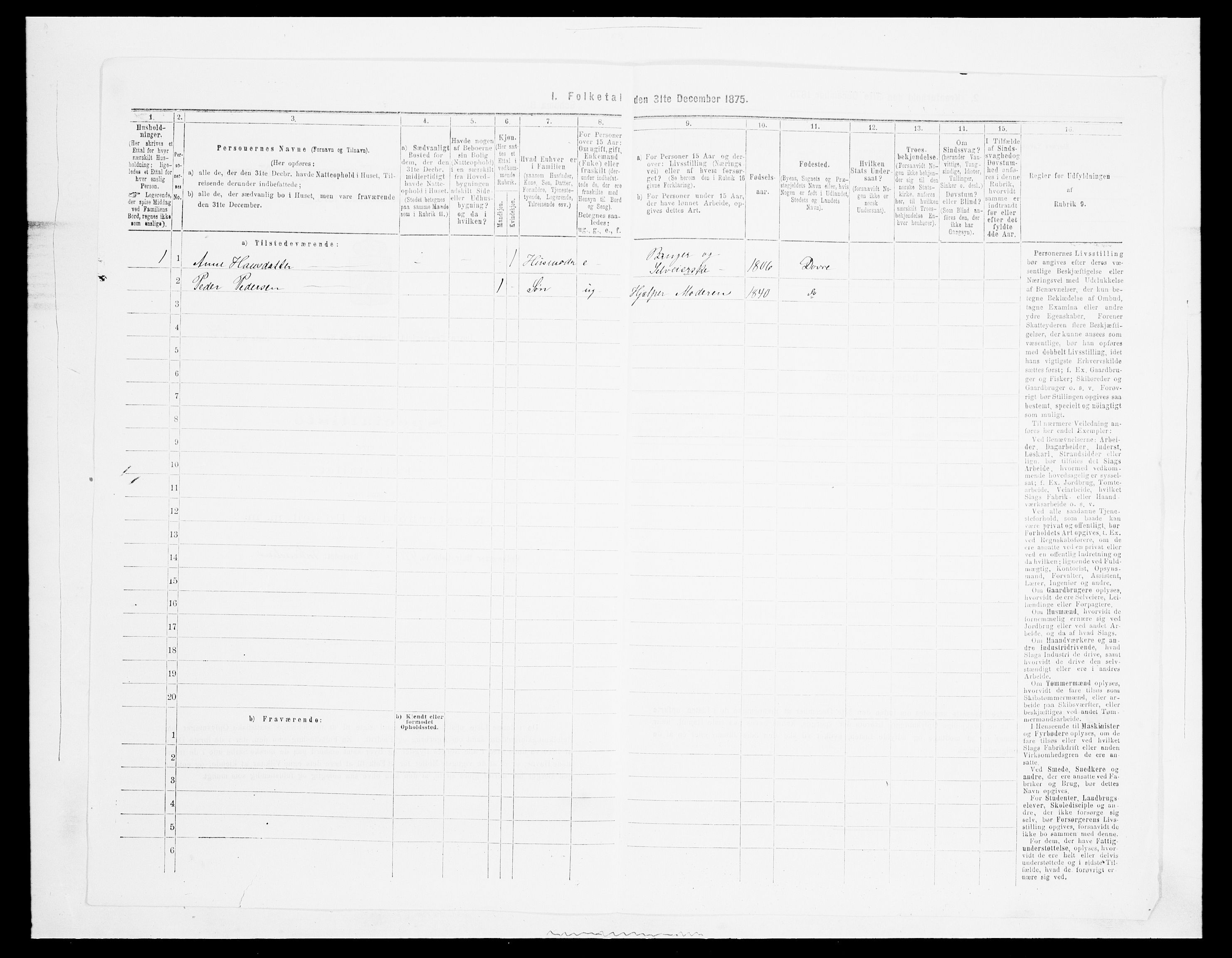 SAH, 1875 census for 0511P Dovre, 1875, p. 451