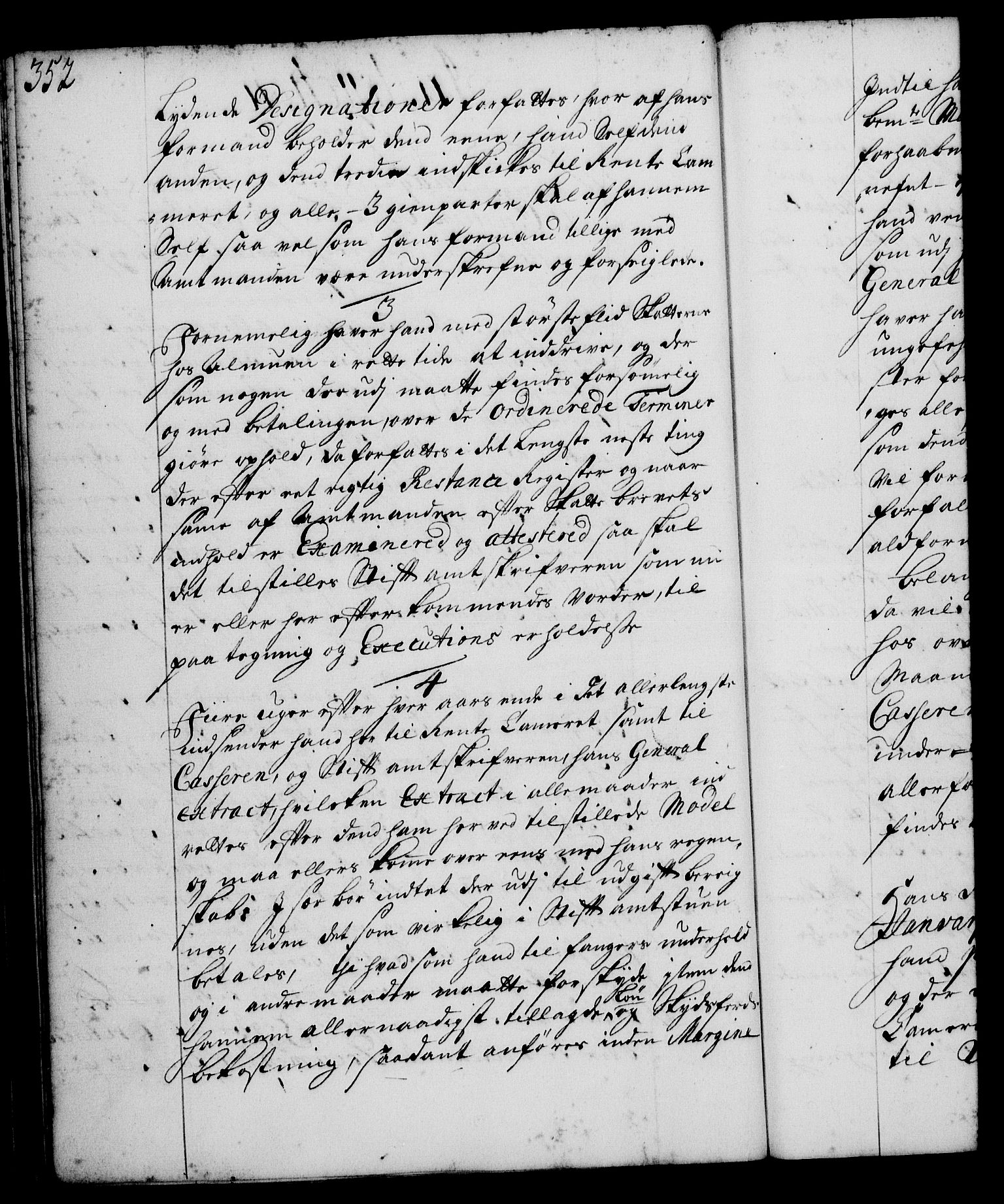 Rentekammeret, Kammerkanselliet, RA/EA-3111/G/Gg/Ggi/L0001: Norsk instruksjonsprotokoll med register (merket RK 53.34), 1720-1729, p. 352