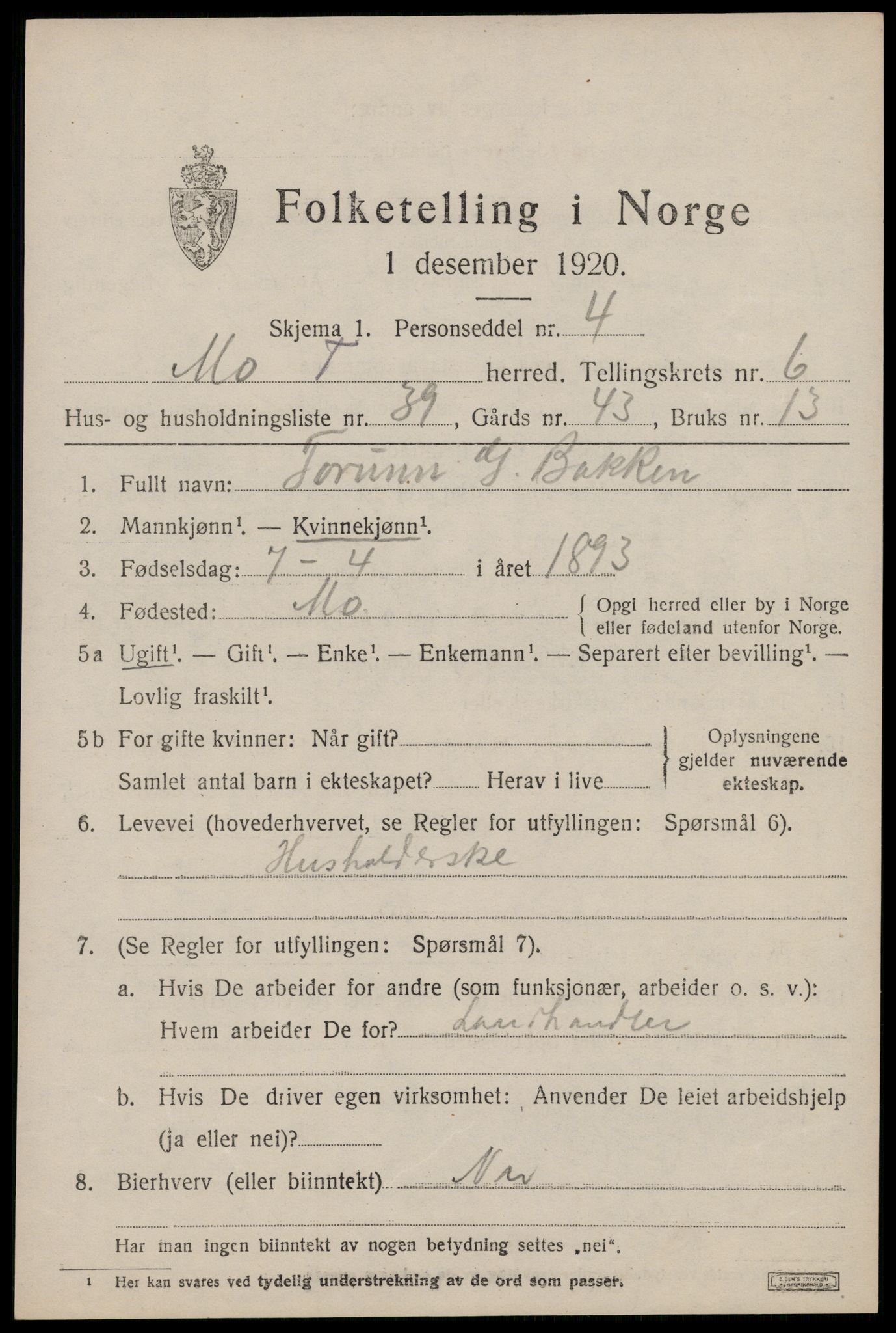 SAKO, 1920 census for Mo, 1920, p. 2588