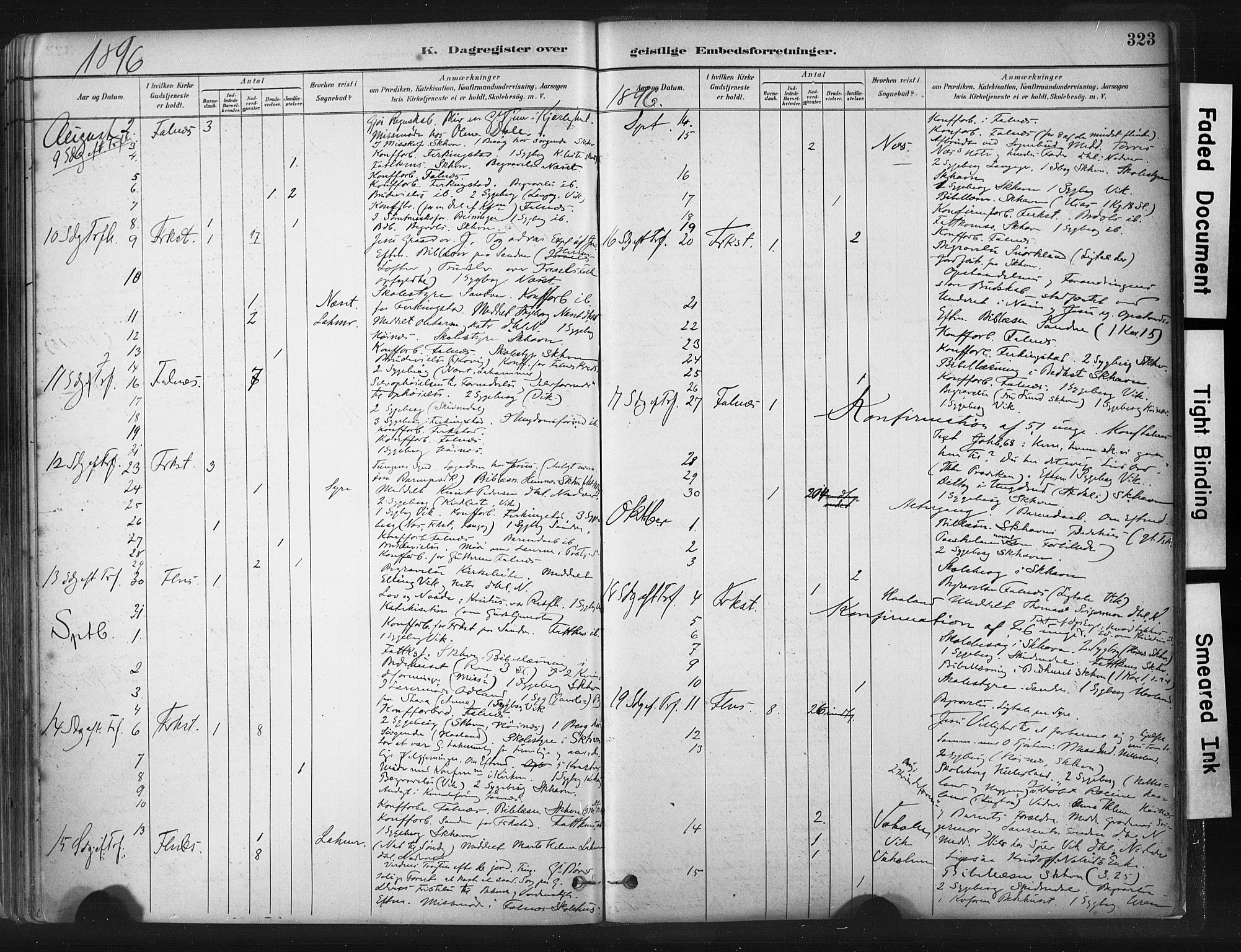 Skudenes sokneprestkontor, AV/SAST-A -101849/H/Ha/Haa/L0009: Parish register (official) no. A 6, 1882-1912, p. 323