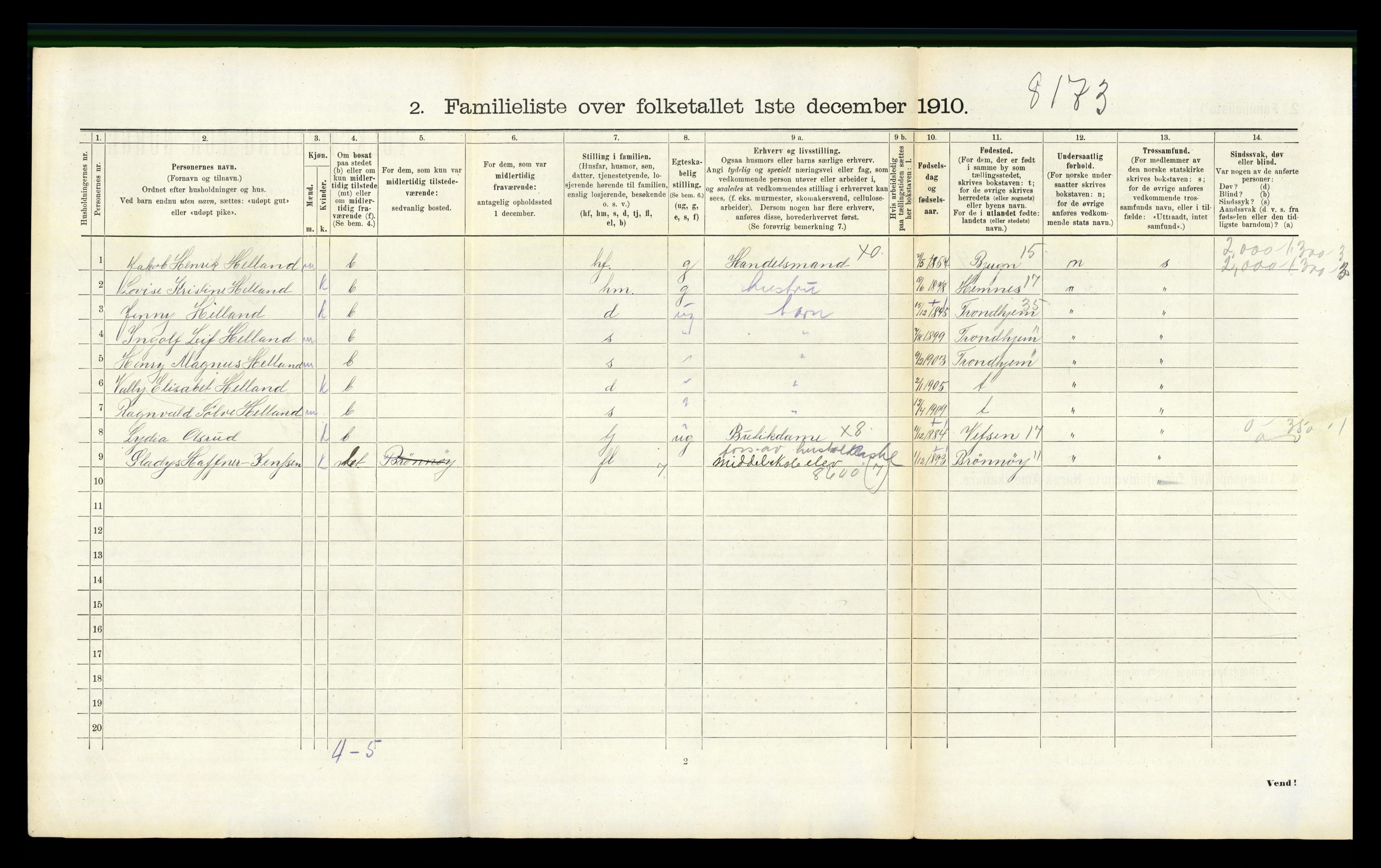 RA, 1910 census for Mosjøen, 1910, p. 764