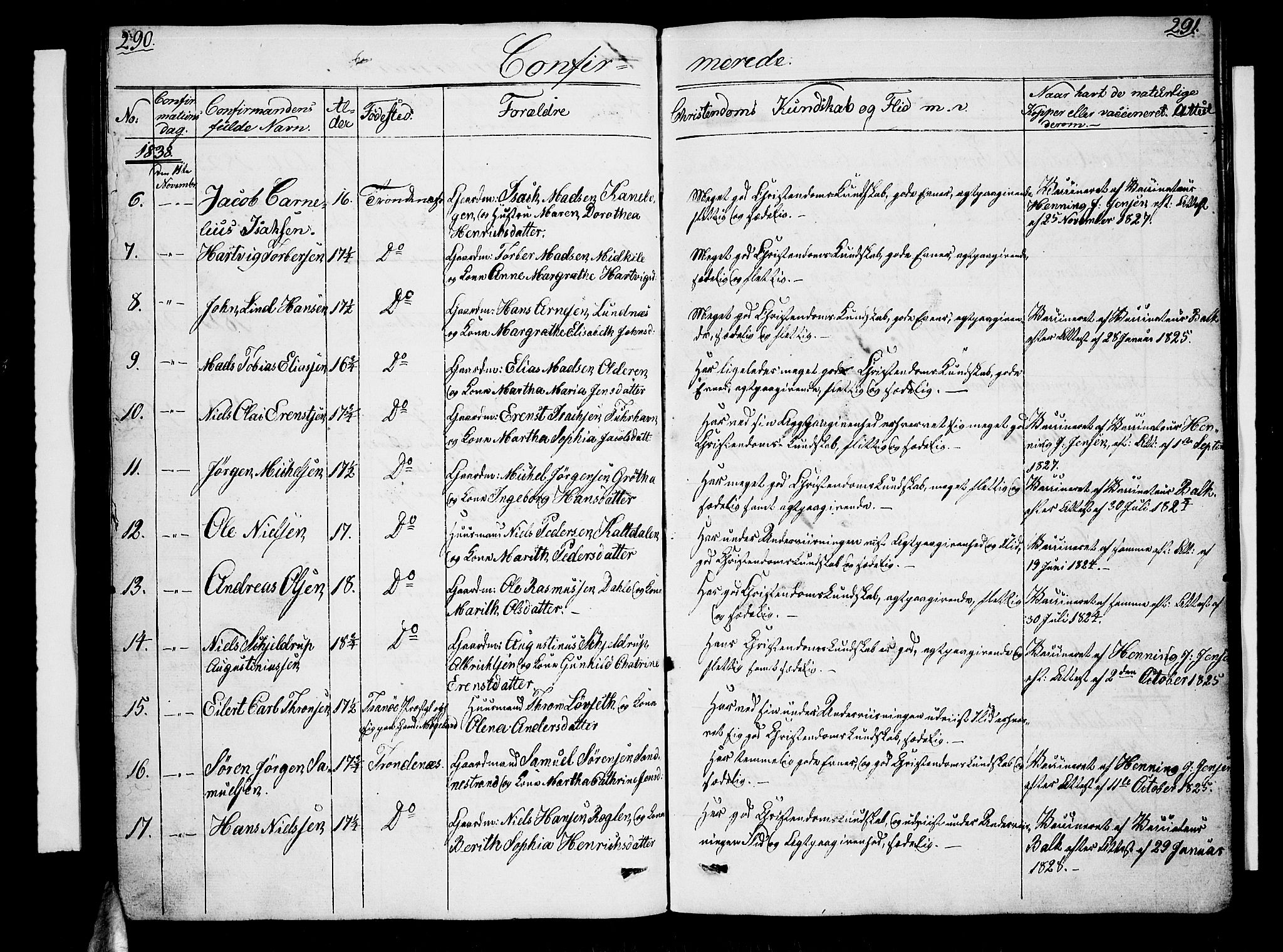 Trondenes sokneprestkontor, SATØ/S-1319/H/Hb/L0005klokker: Parish register (copy) no. 5, 1834-1845, p. 290-291