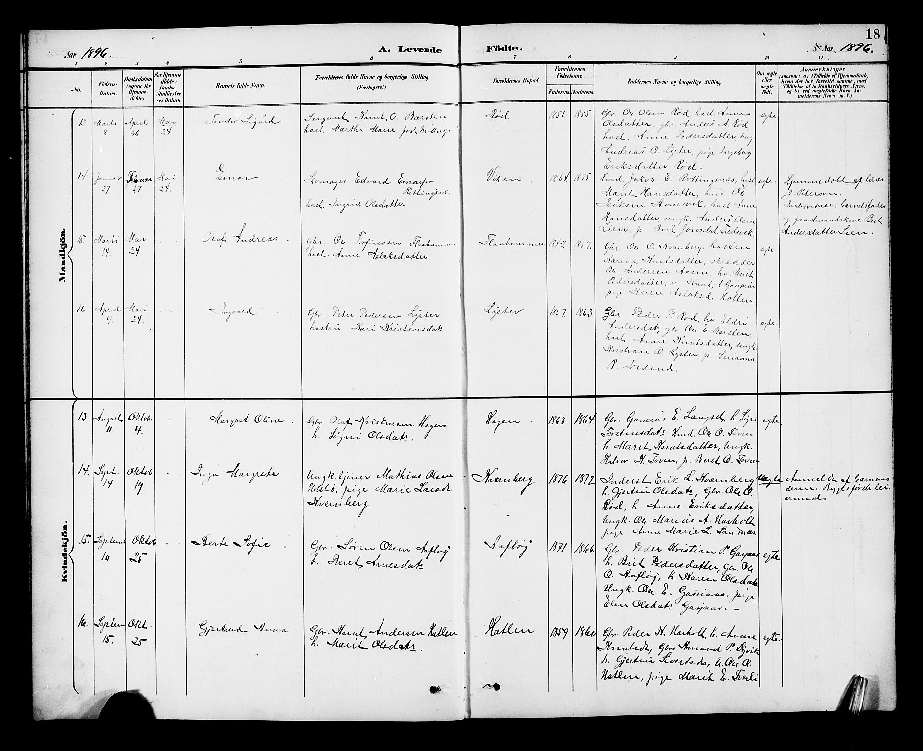 Ministerialprotokoller, klokkerbøker og fødselsregistre - Møre og Romsdal, AV/SAT-A-1454/551/L0632: Parish register (copy) no. 551C04, 1894-1920, p. 18