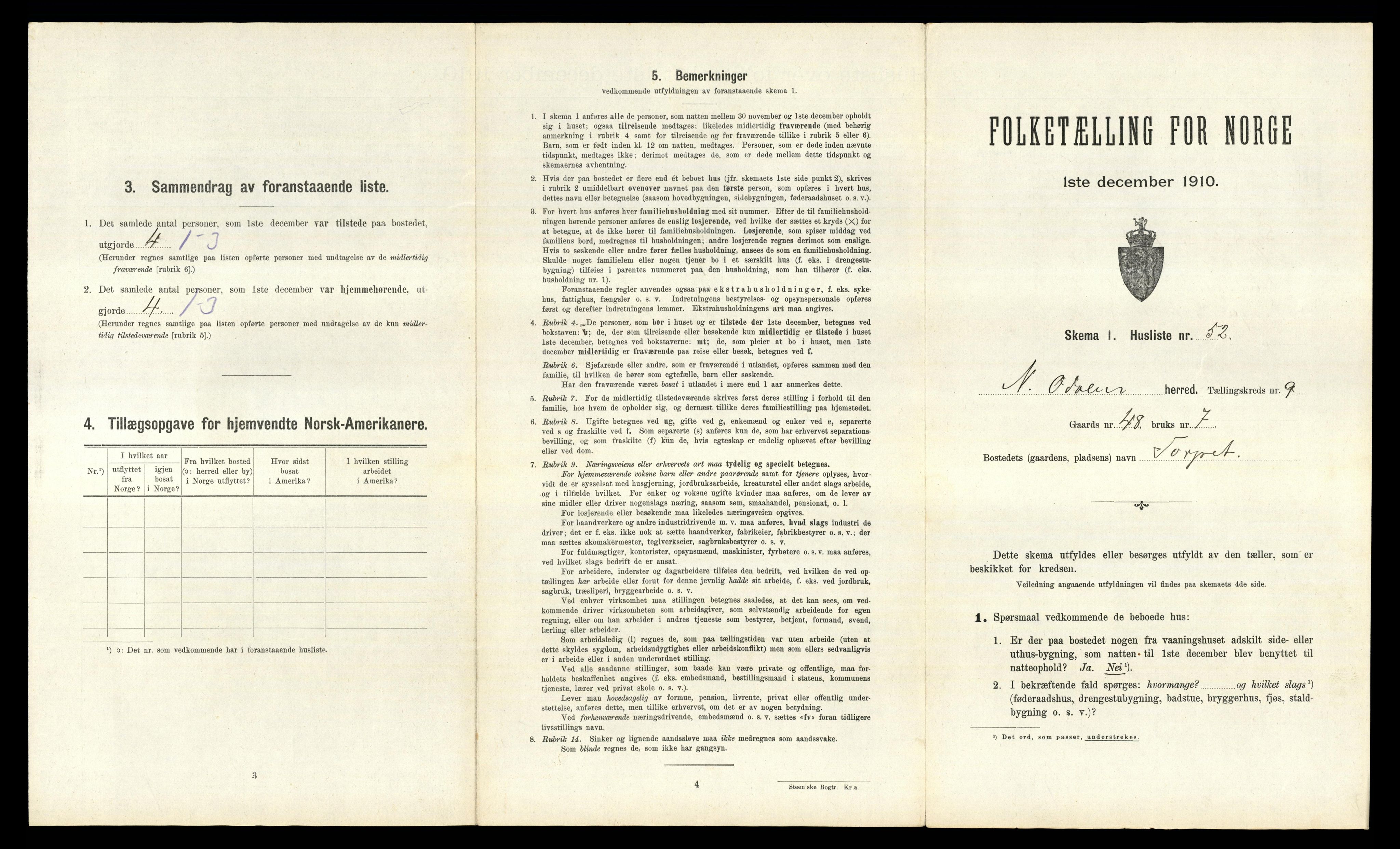 RA, 1910 census for Nord-Odal, 1910, p. 1093