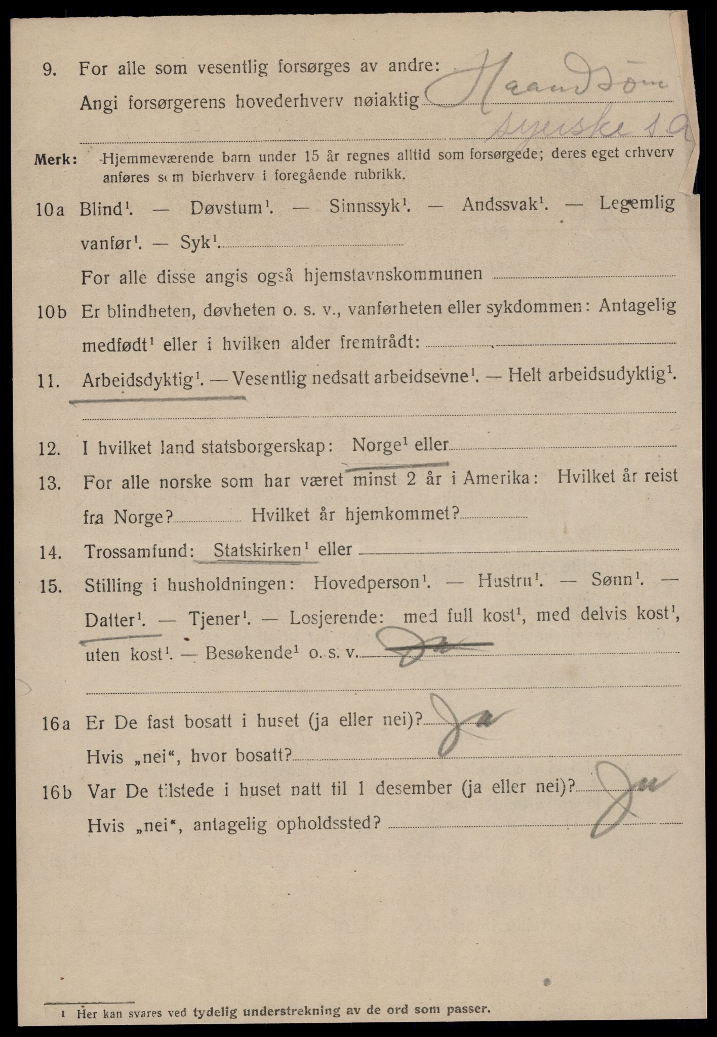 SAT, 1920 census for Kristiansund, 1920, p. 35888