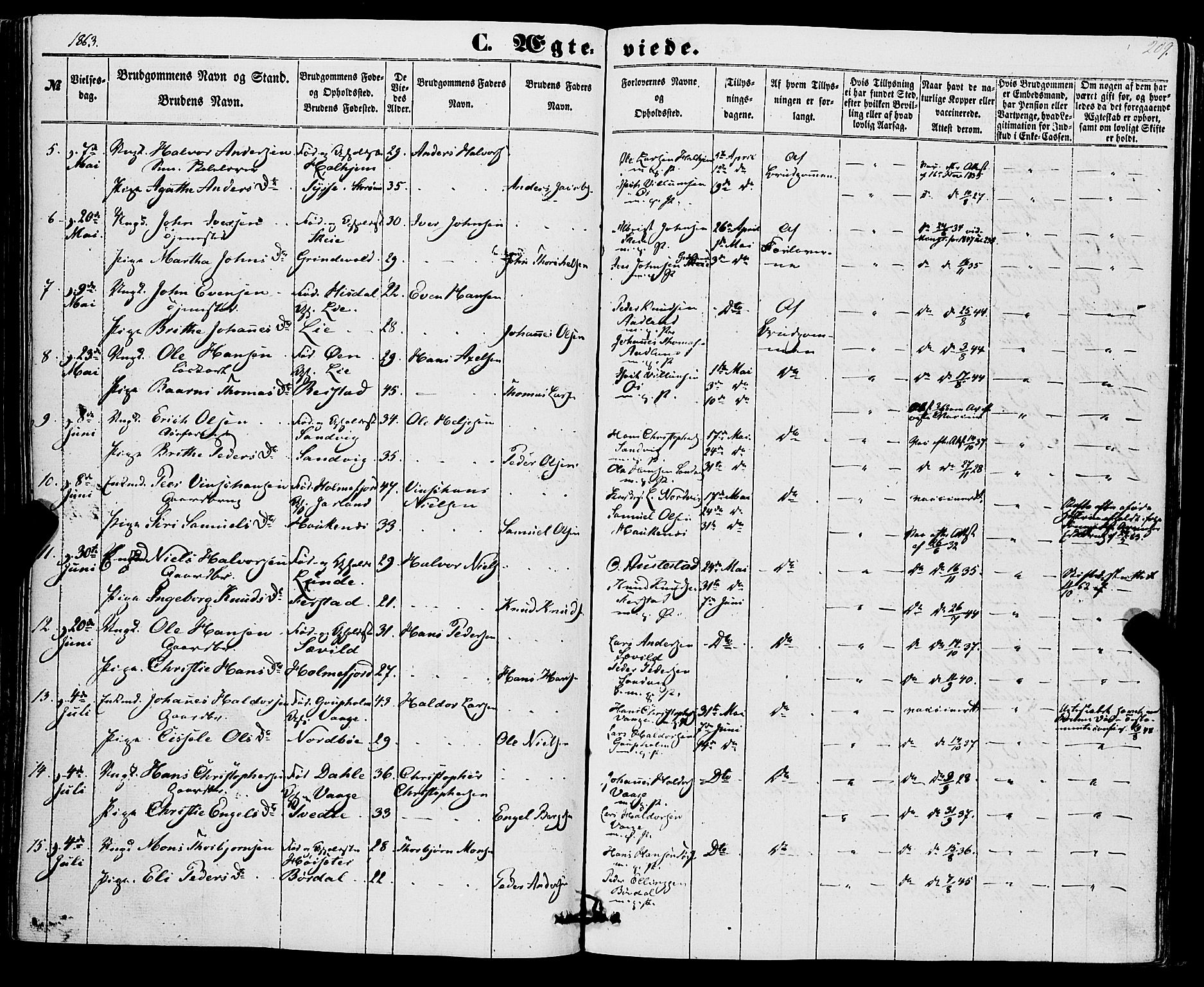 Os sokneprestembete, SAB/A-99929: Parish register (official) no. A 17, 1860-1873, p. 209