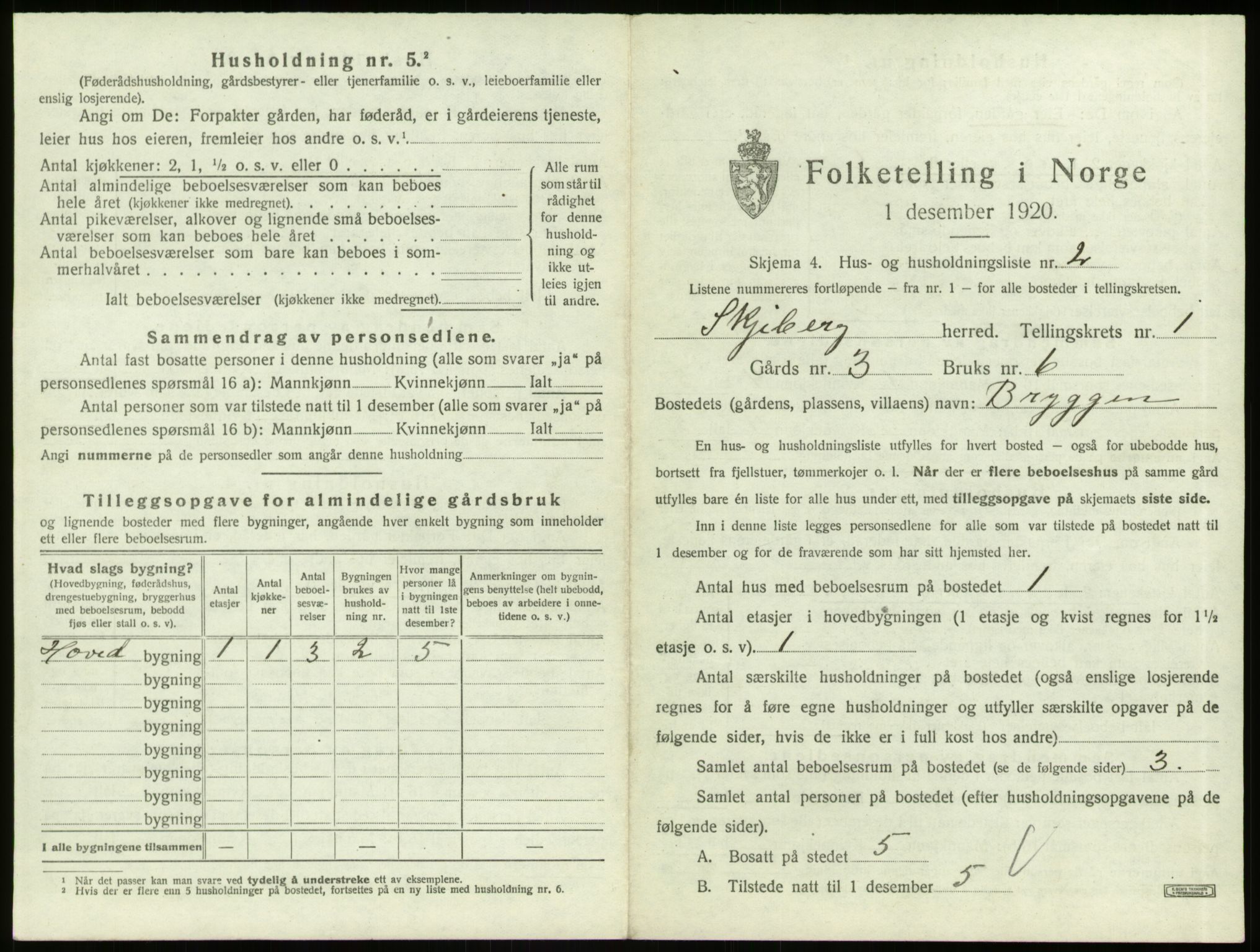 SAO, 1920 census for Skjeberg, 1920, p. 63