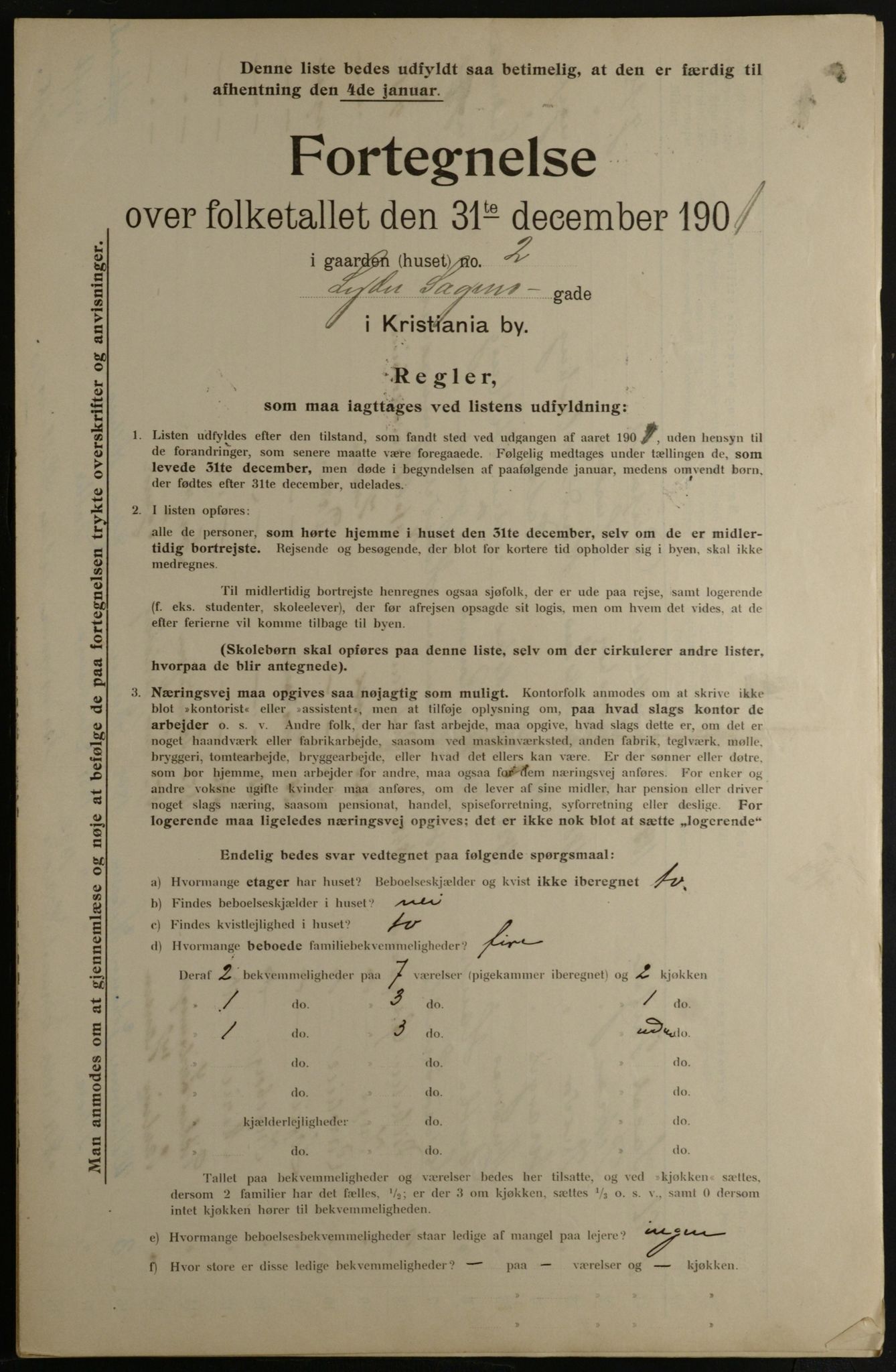 OBA, Municipal Census 1901 for Kristiania, 1901, p. 9040