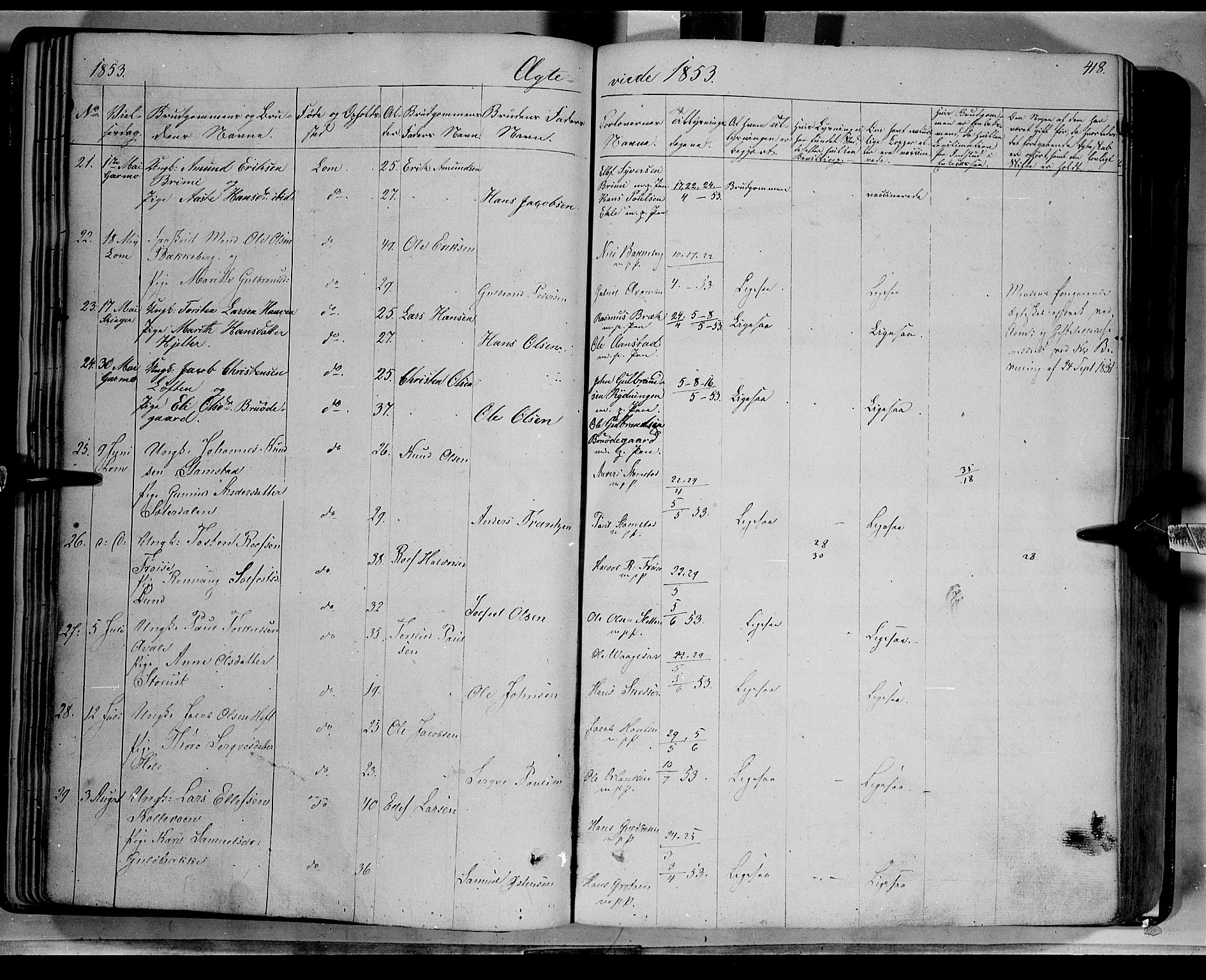 Lom prestekontor, AV/SAH-PREST-070/K/L0006: Parish register (official) no. 6B, 1837-1863, p. 418