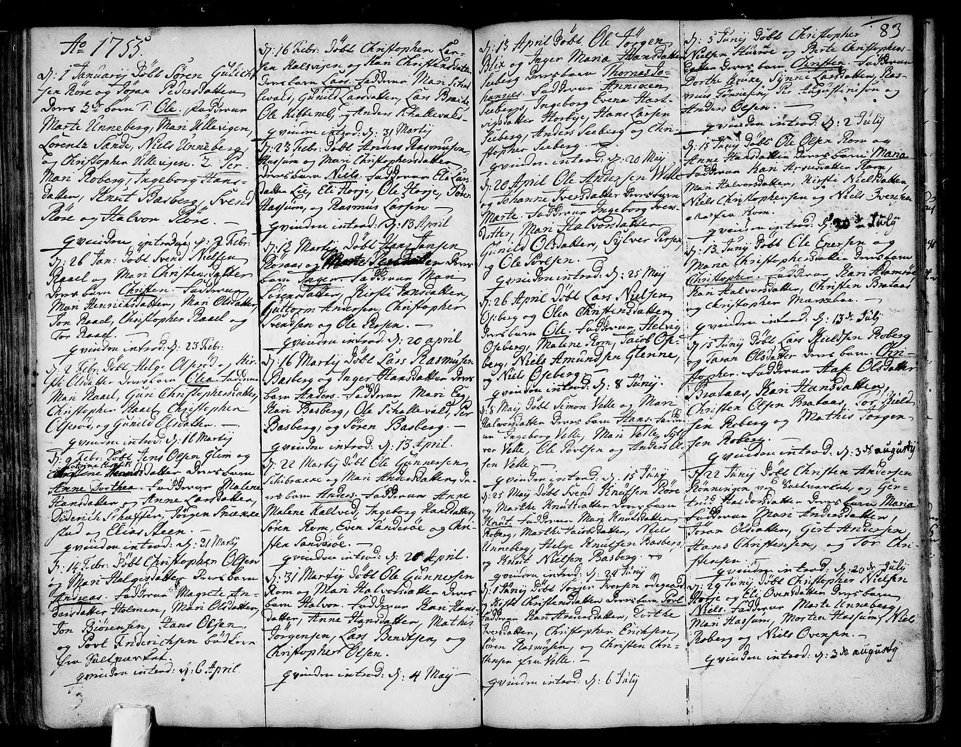 Sem kirkebøker, AV/SAKO-A-5/F/Fb/L0001: Parish register (official) no. II 1, 1702-1764, p. 83