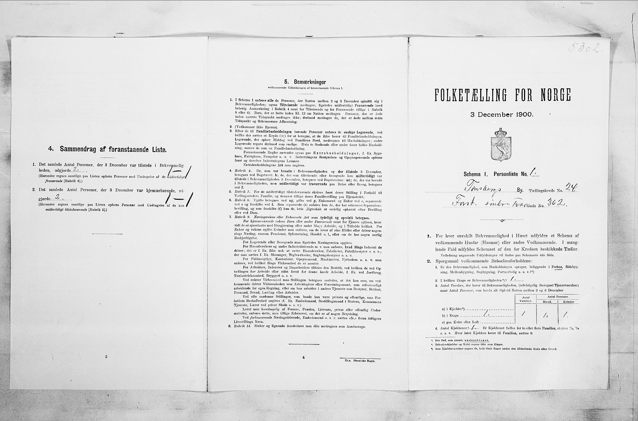 RA, 1900 census for Tønsberg, 1900, p. 3905