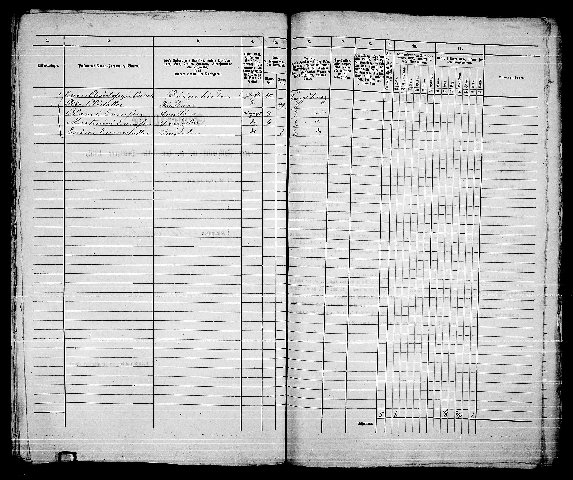 RA, 1865 census for Kongsberg/Kongsberg, 1865, p. 1507