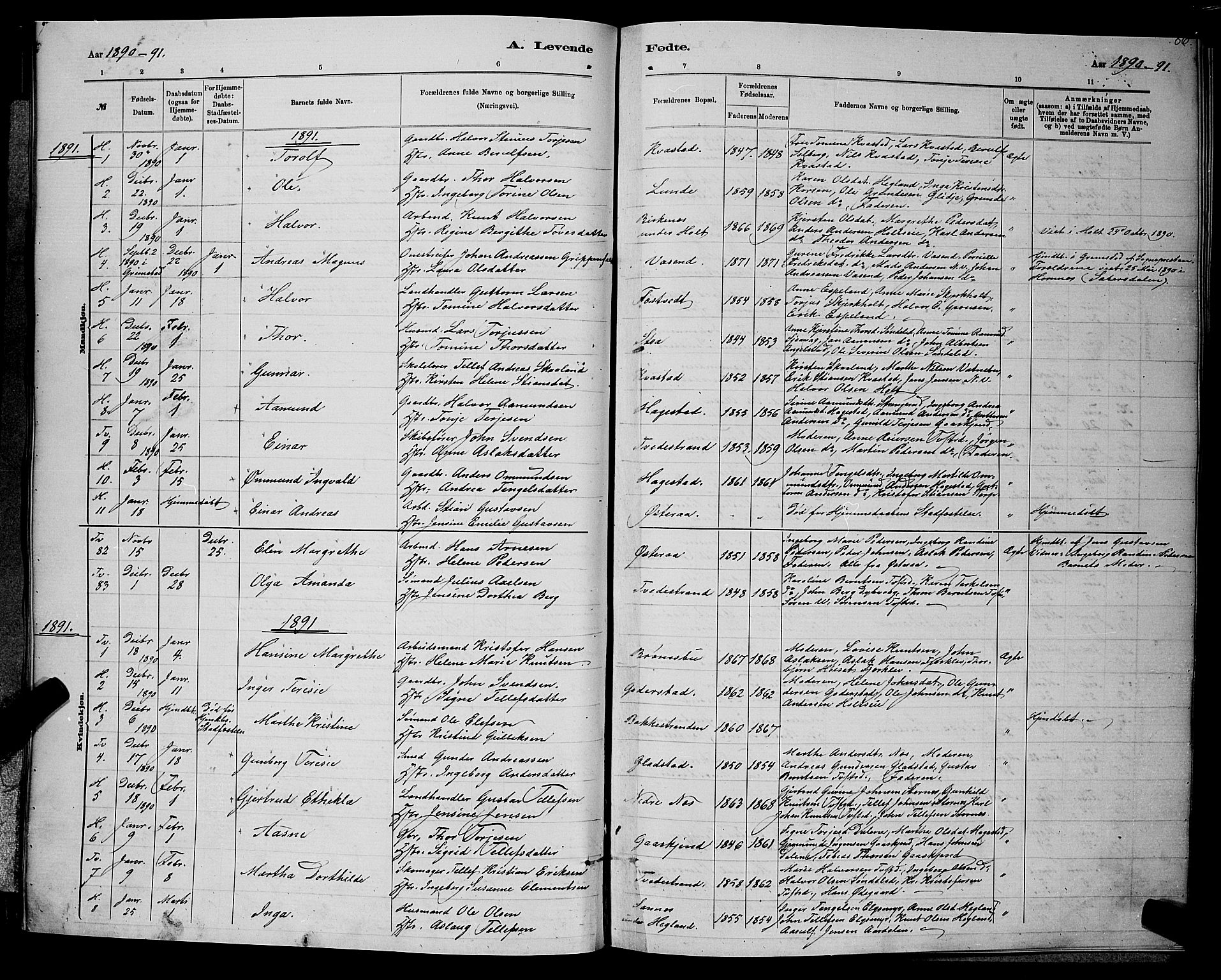 Holt sokneprestkontor, AV/SAK-1111-0021/F/Fb/L0010: Parish register (copy) no. B 10, 1883-1896, p. 86