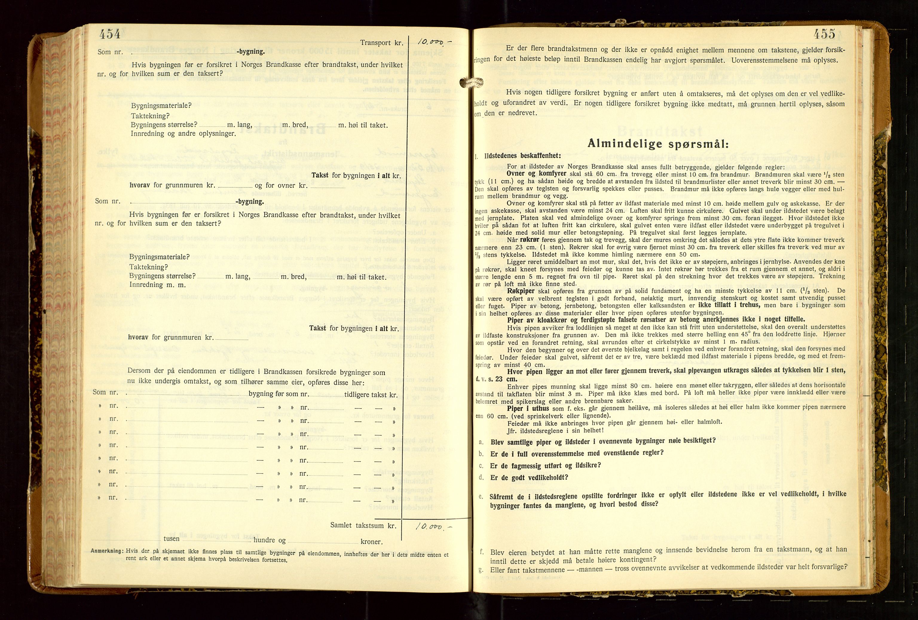 Eigersund lensmannskontor, AV/SAST-A-100171/Gob/L0007: "Brandtakstprotokoll", 1938-1955, p. 454-455