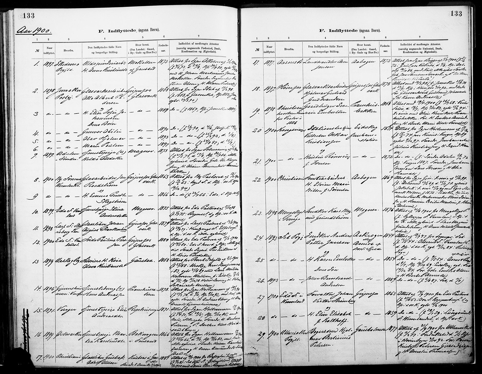 Eidskog prestekontor, SAH/PREST-026/H/Ha/Haa/L0004: Parish register (official) no. 4, 1884-1897, p. 133