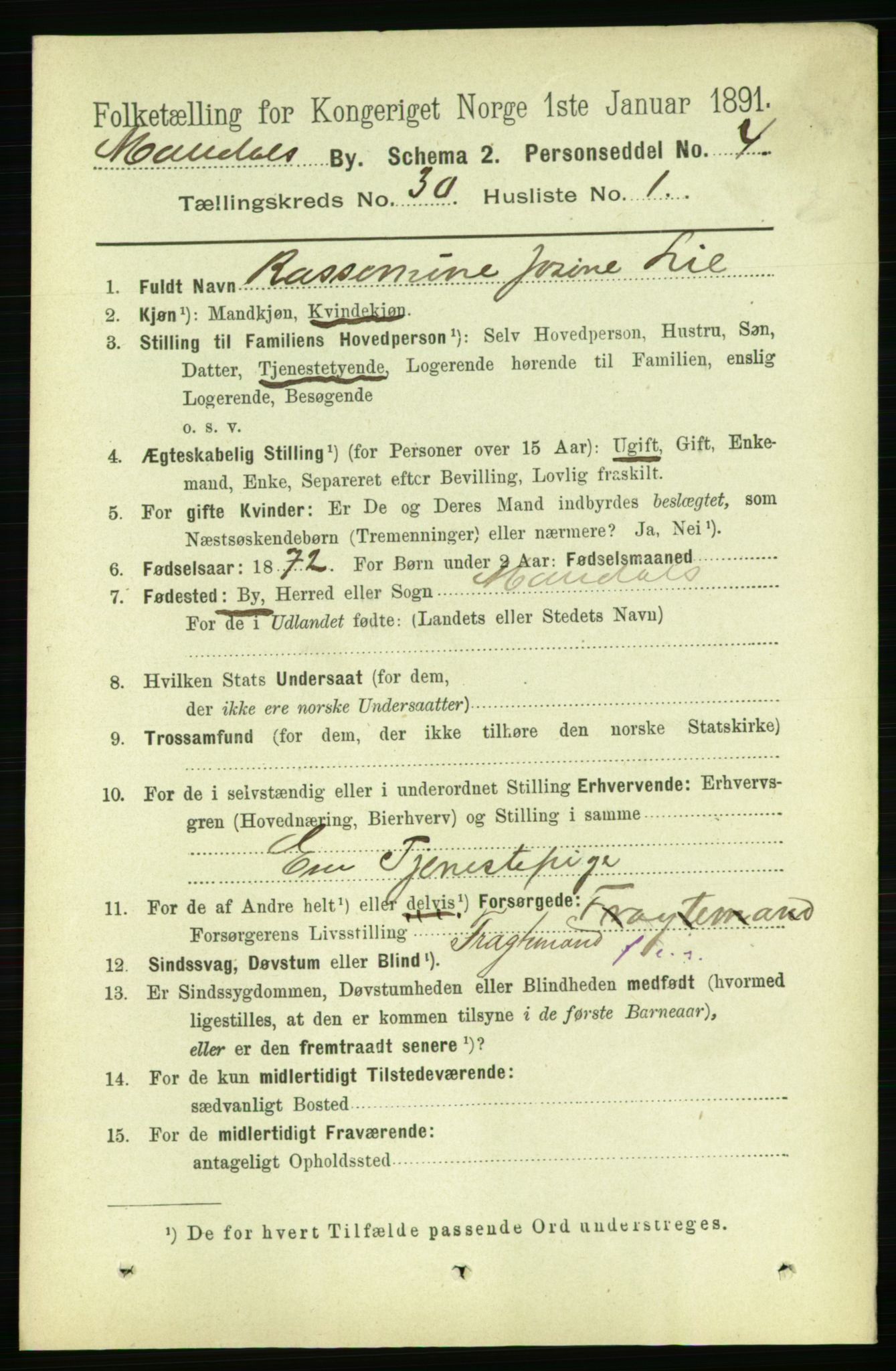 RA, 1891 census for 1002 Mandal, 1891, p. 5236